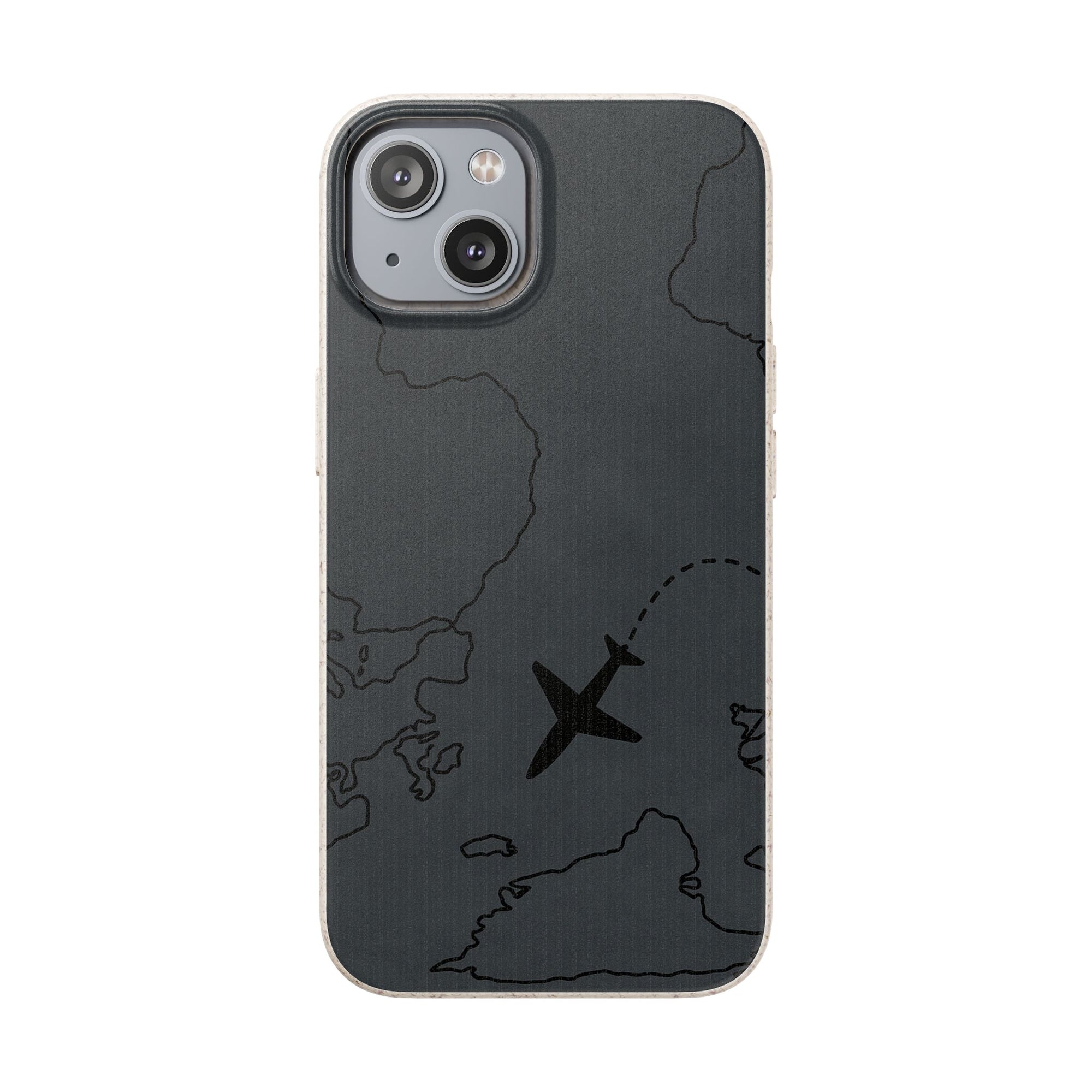 Airplane Map Biodegradable Phone Case, Eco-Friendly Phone Cover, Travel Gift, Sustainable Accessory, Nature Lover Gift