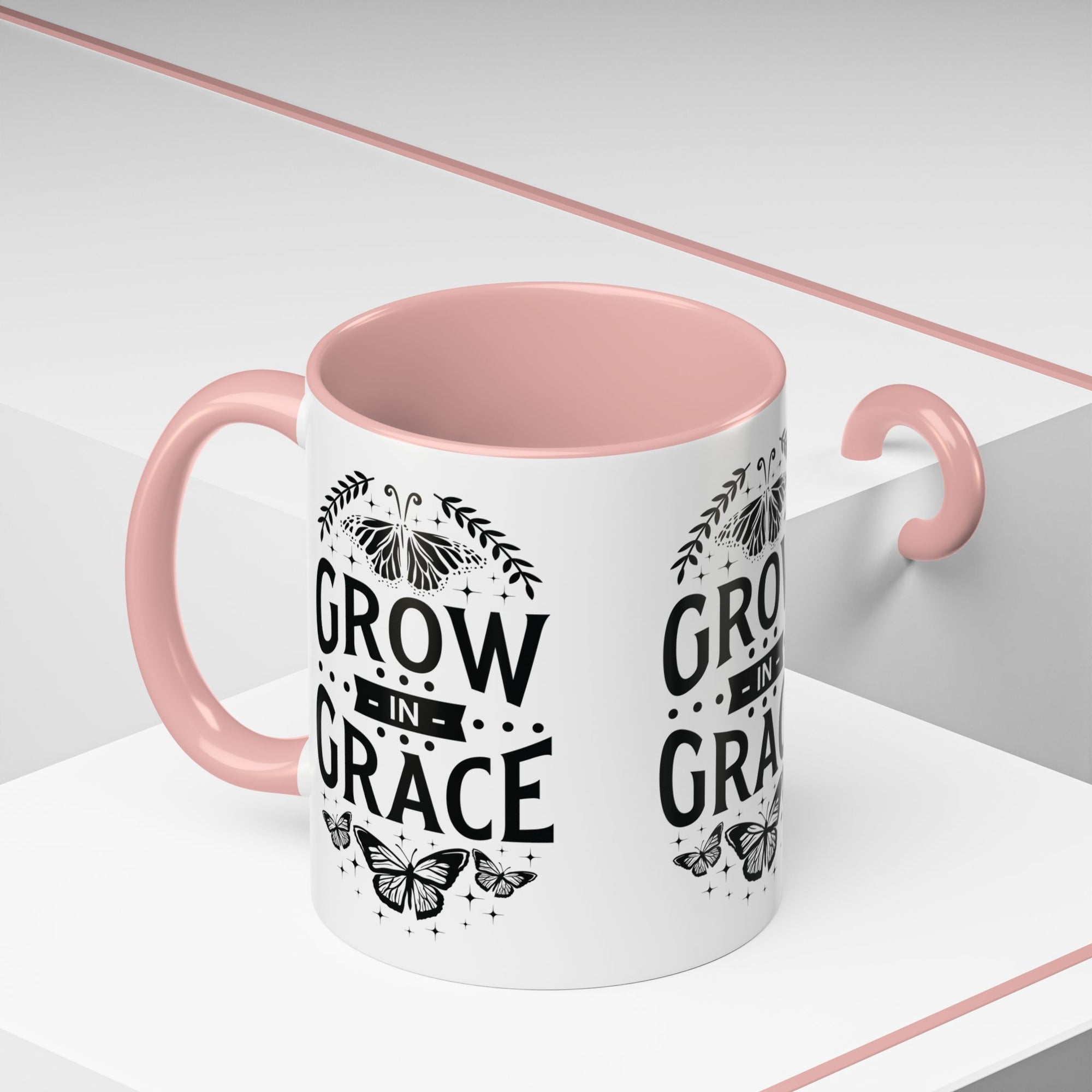 Grow in Grace Accent Coffee Mug - Inspirational Design