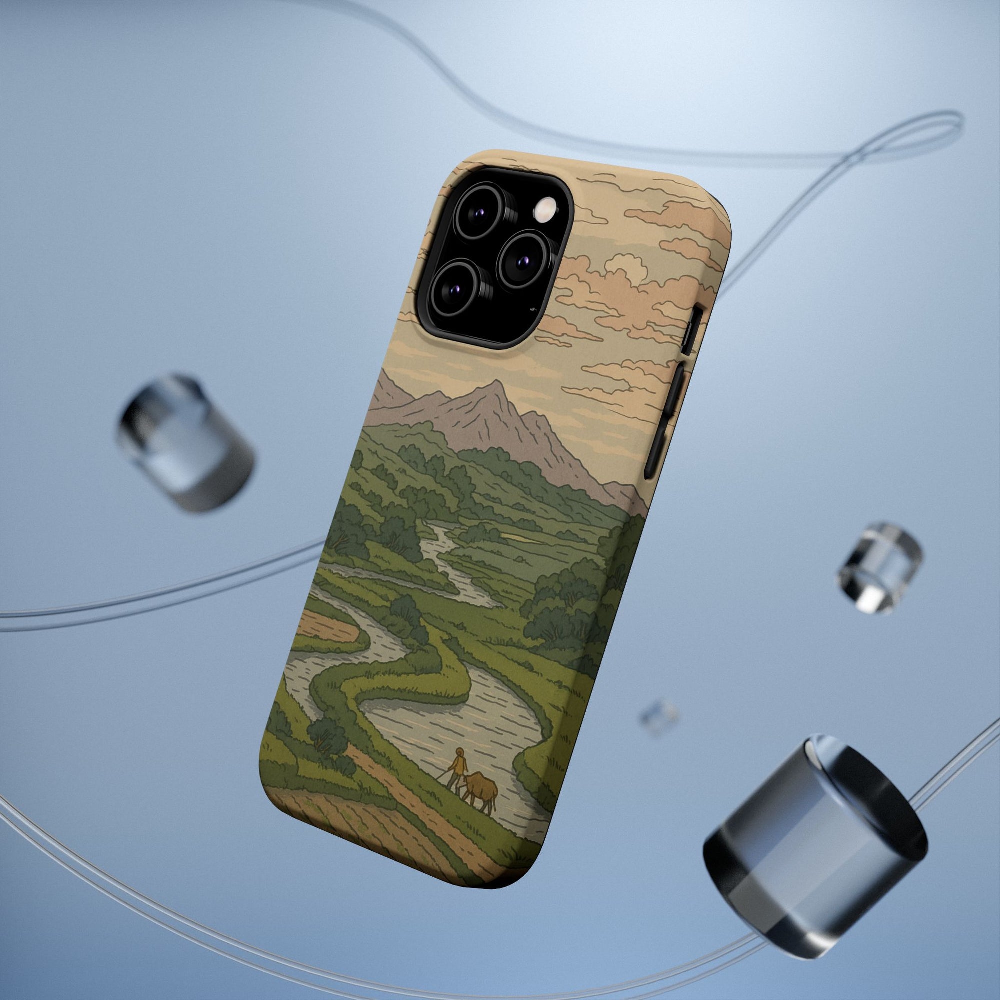 Nature-Inspired Magnetic Tough Case for iPhone, Phone Protection, Adventure Gift, Outdoor Lover, Earthy Aesthetic