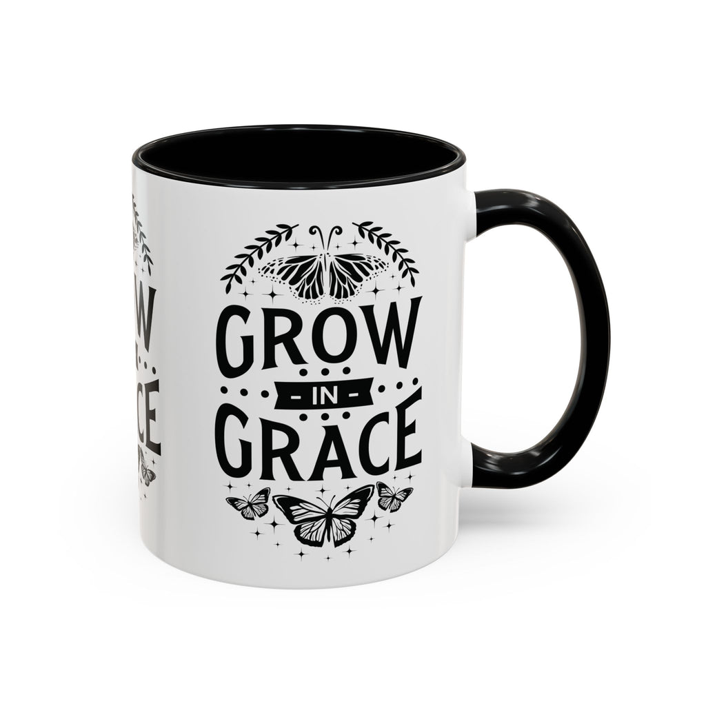 Grow in Grace Accent Coffee Mug - Inspirational Design