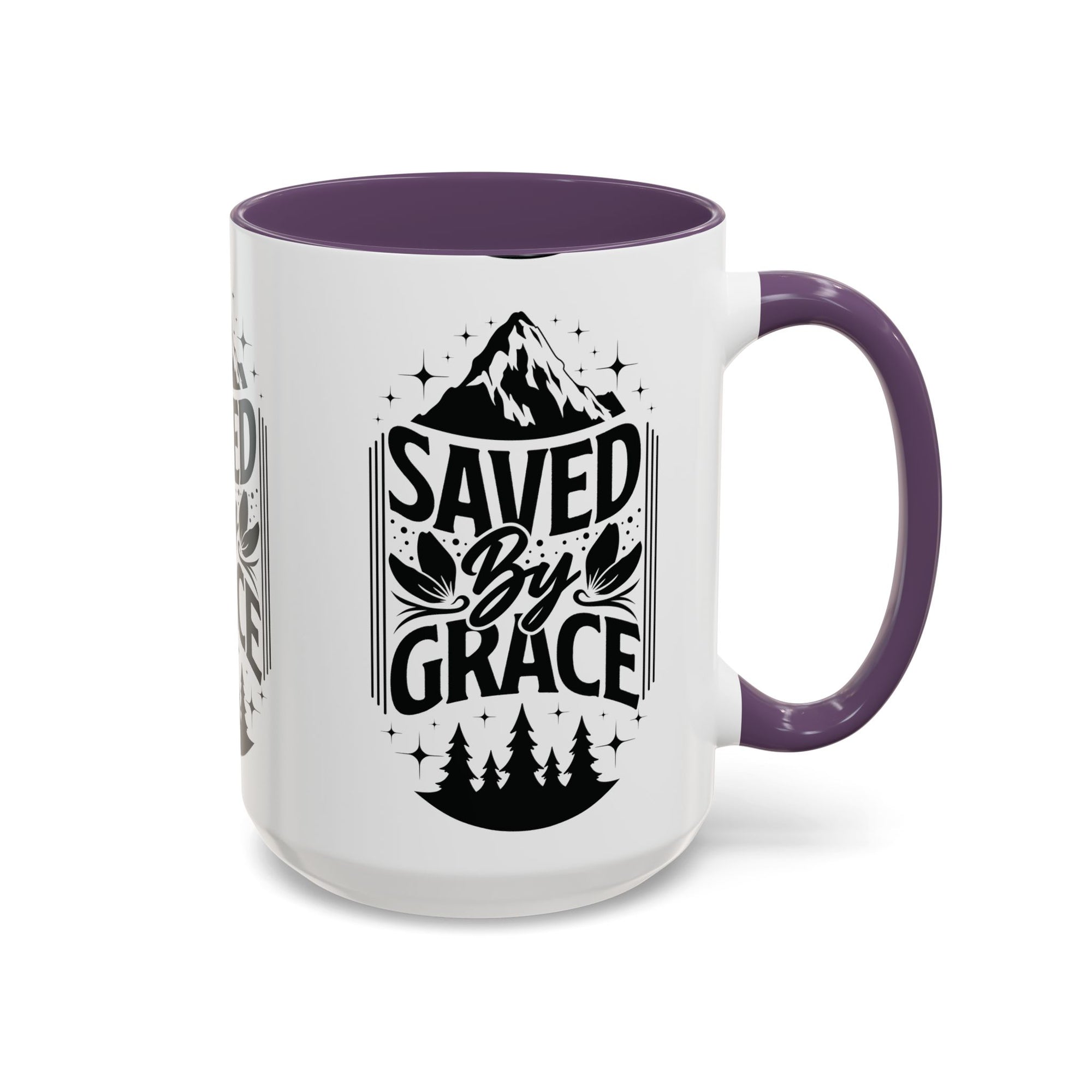 Saved by Grace Accent Coffee Mug - Inspirational Design