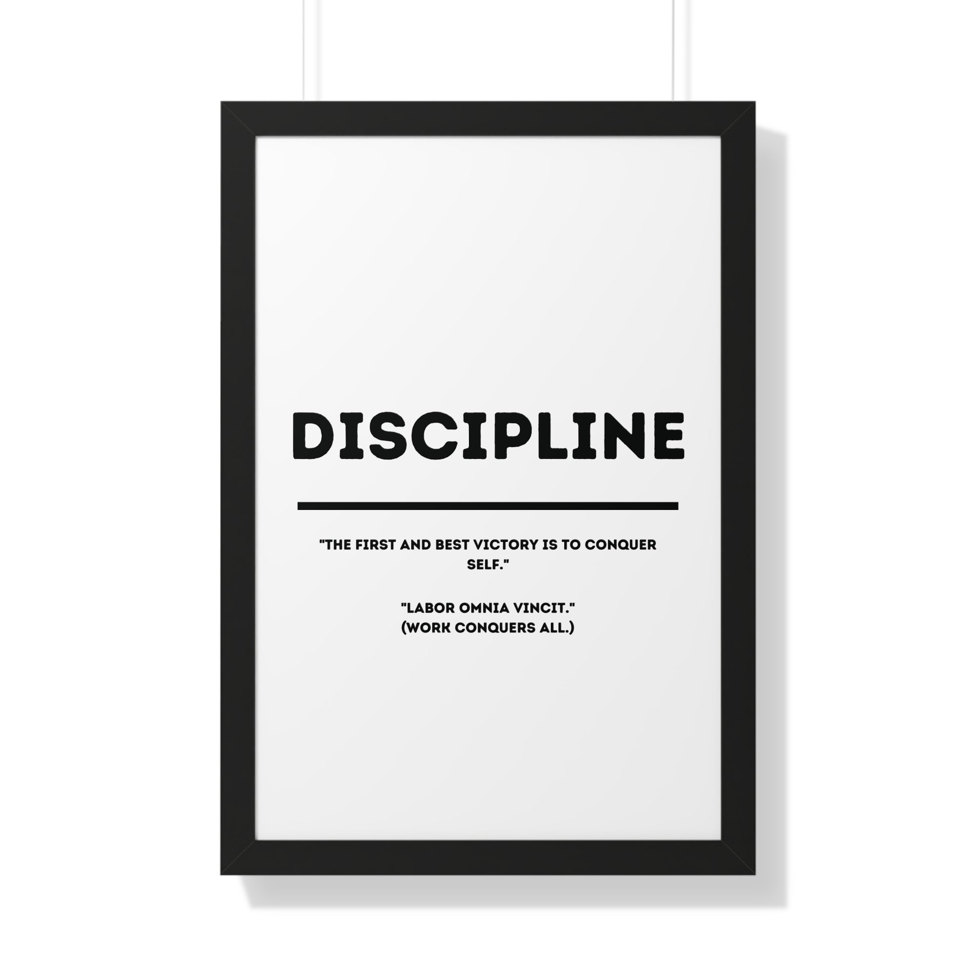 Minimalist in White (Discipline) - Framed Vertical Poster