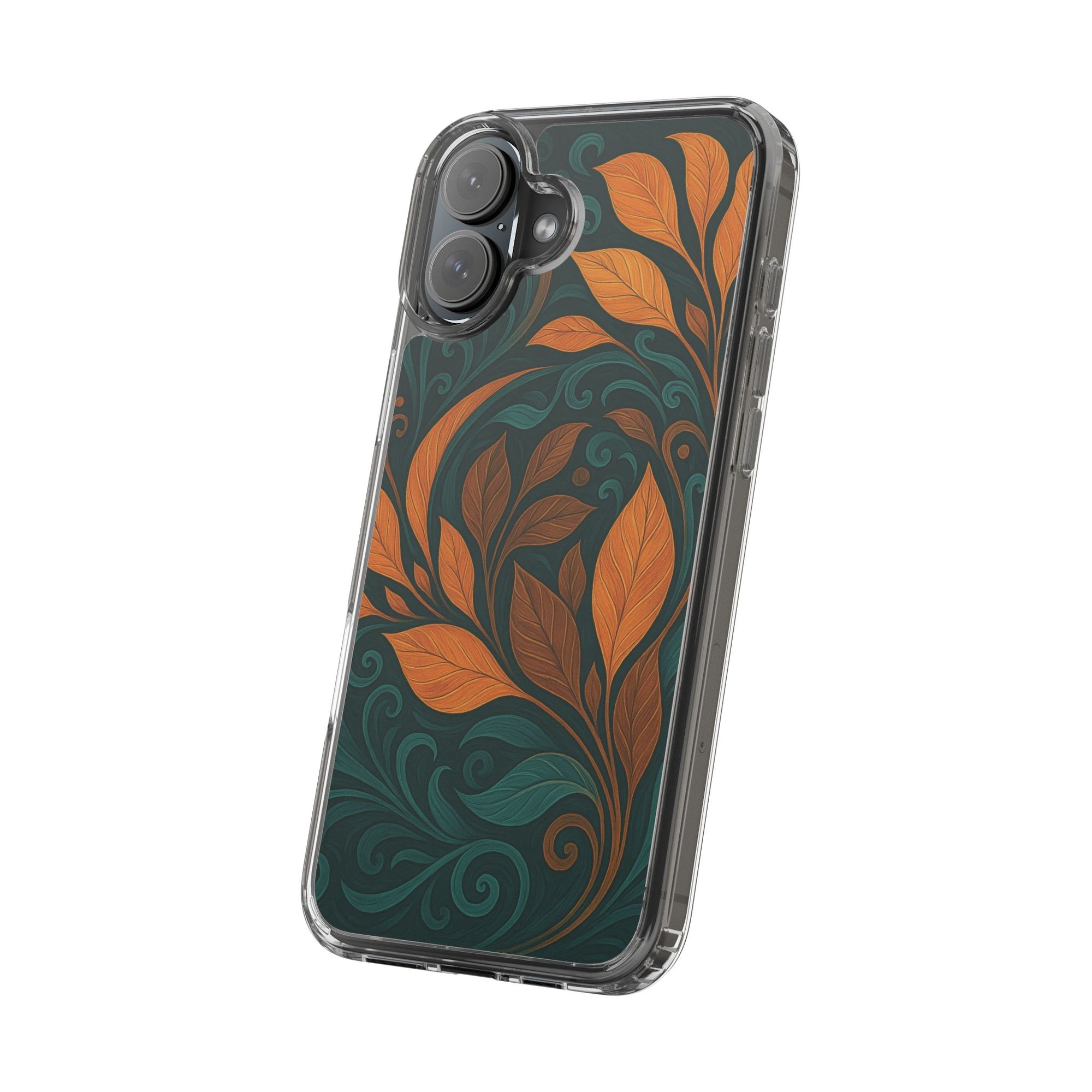 Bohemian Floral Clear Phone Case - Nature Lover's Gift, Botanical Design Phone Cover, Fall Aesthetic, Eco-Friendly Case, Custom Phone