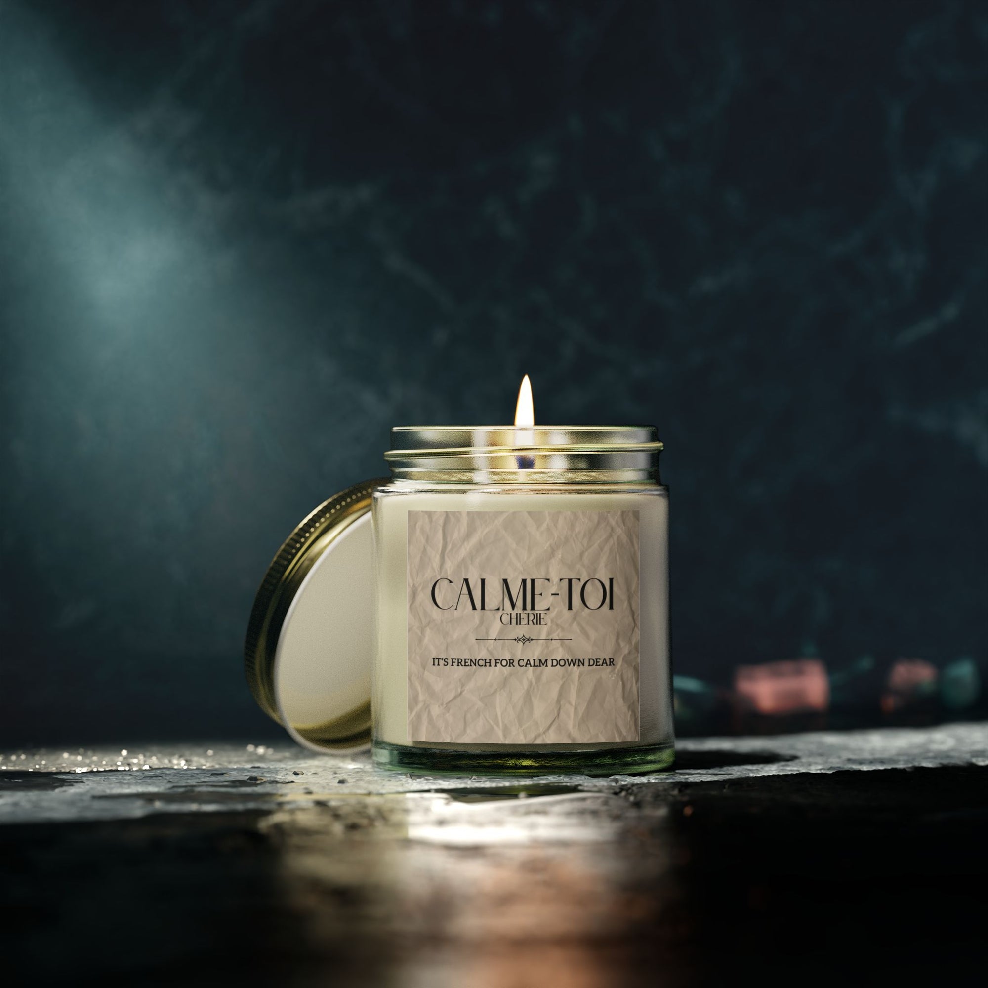 Calm Down Candle | Scented Coconut Apricot Wax, Self-Care Gift, Home Decor, Relaxation, Spa Experience, Mindfulness, Funny Gifts for Better-half