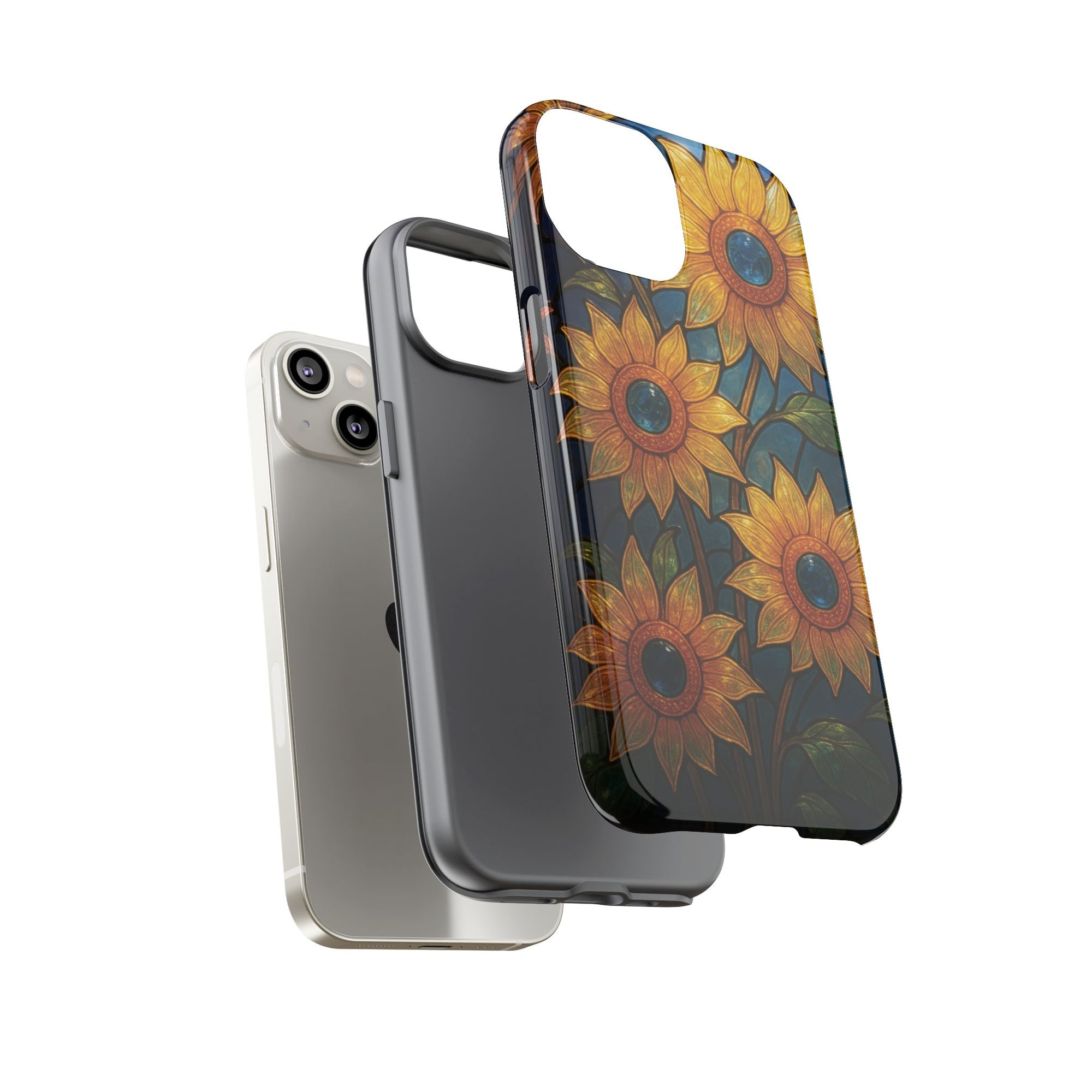 Vibrant Floral Phone Case, Sunflower Design, Tough & Durable Case, Nature Lover Gift, Protective Phone Cover, Spring Aesthetic