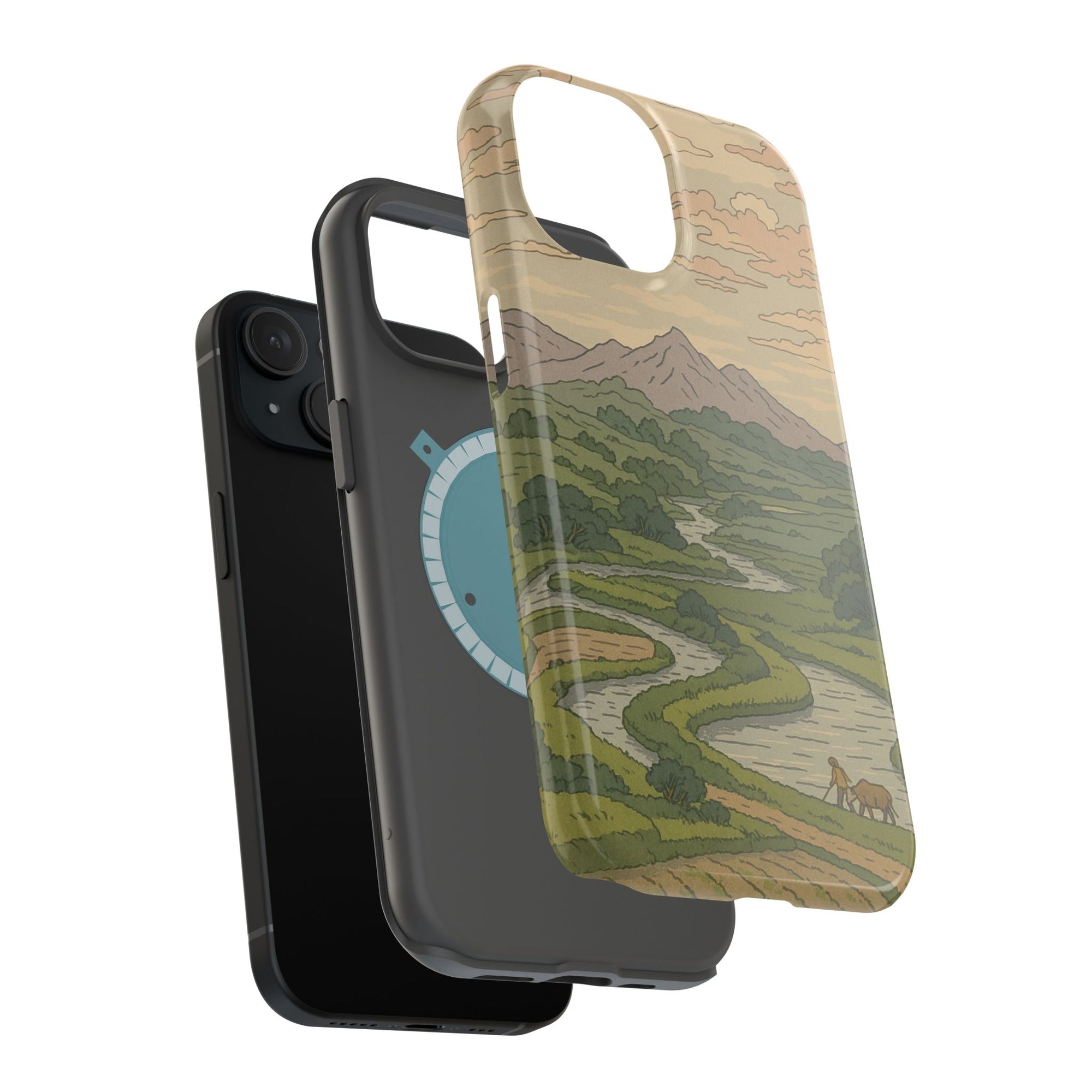 Nature-Inspired Magnetic Tough Case for iPhone, Phone Protection, Adventure Gift, Outdoor Lover, Earthy Aesthetic