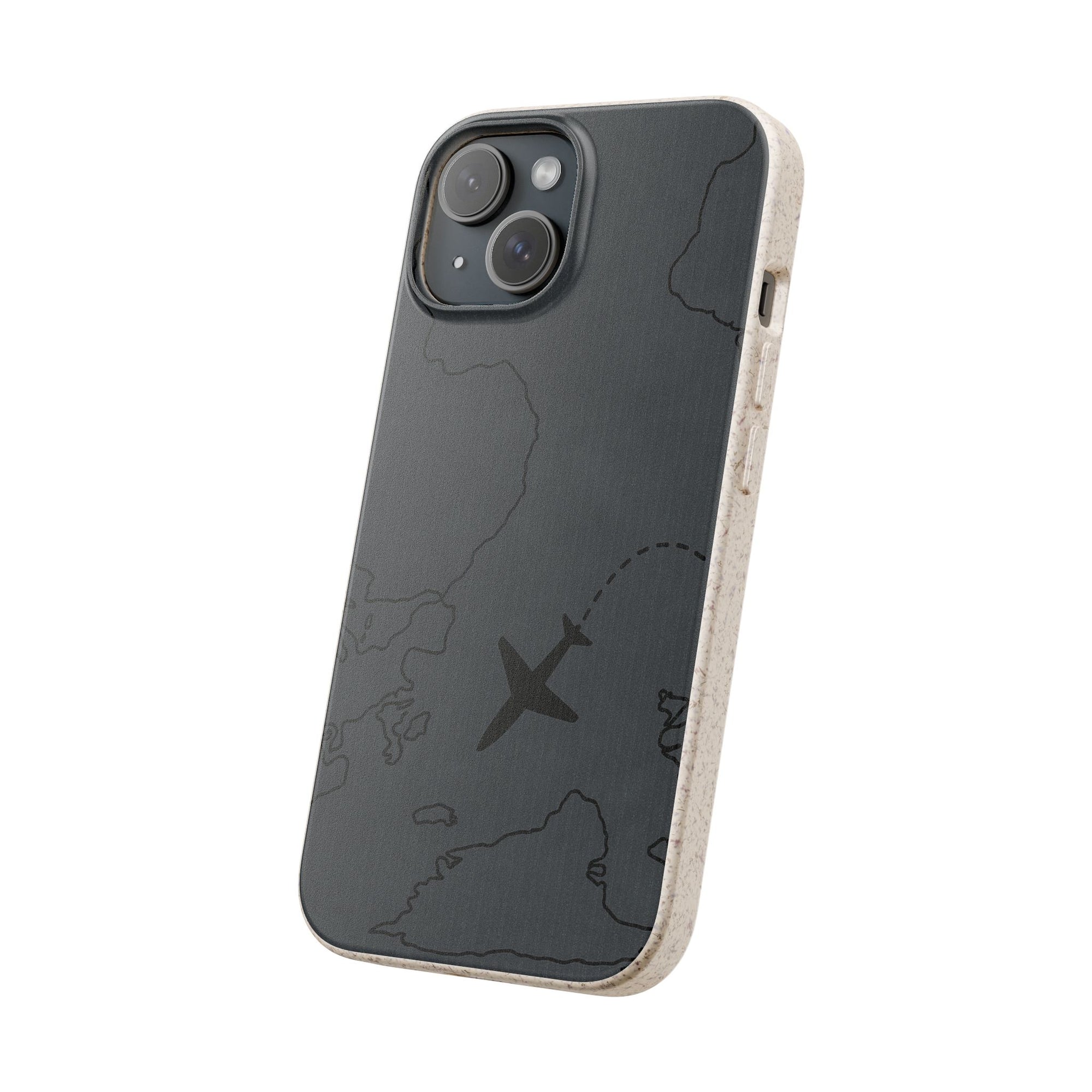 Airplane Map Biodegradable Phone Case, Eco-Friendly Phone Cover, Travel Gift, Sustainable Accessory, Nature Lover Gift