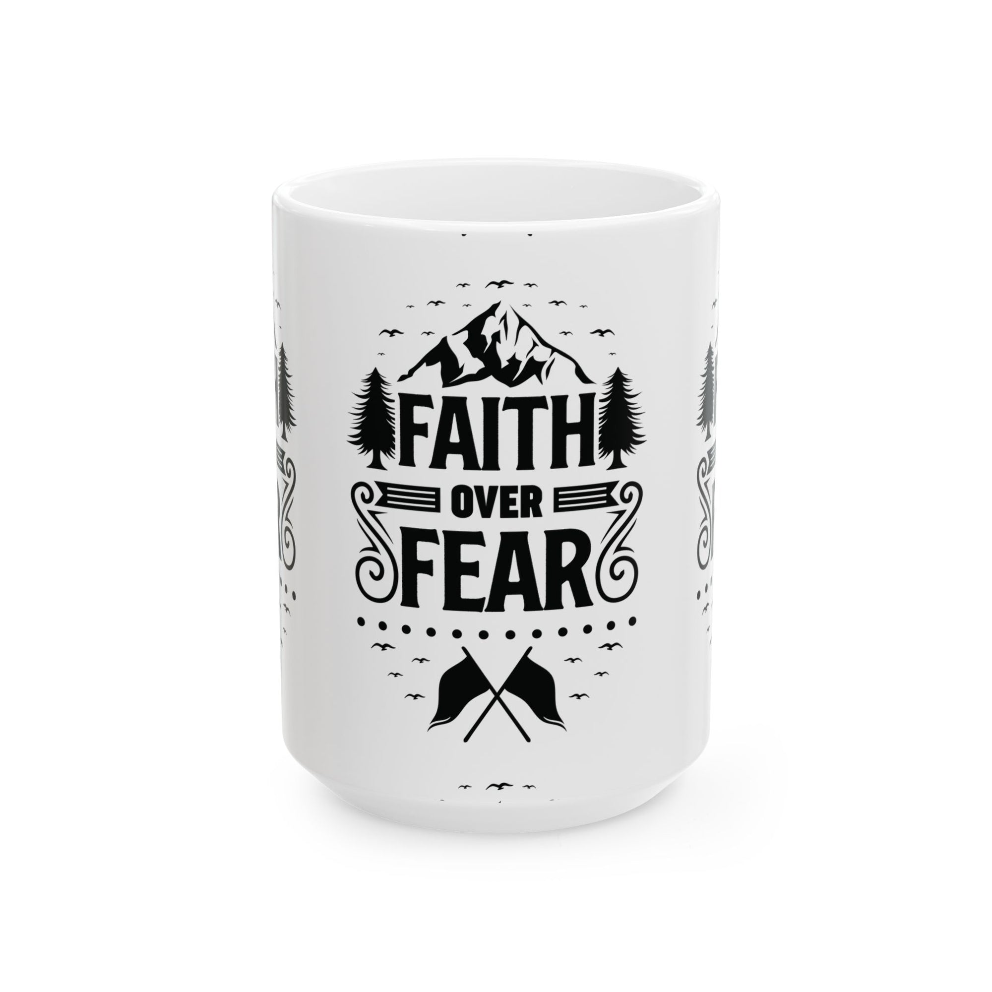 Inspirational Ceramic Mug - "Faith over Fear" - Perfect for Daily Motivation & Gift Giving