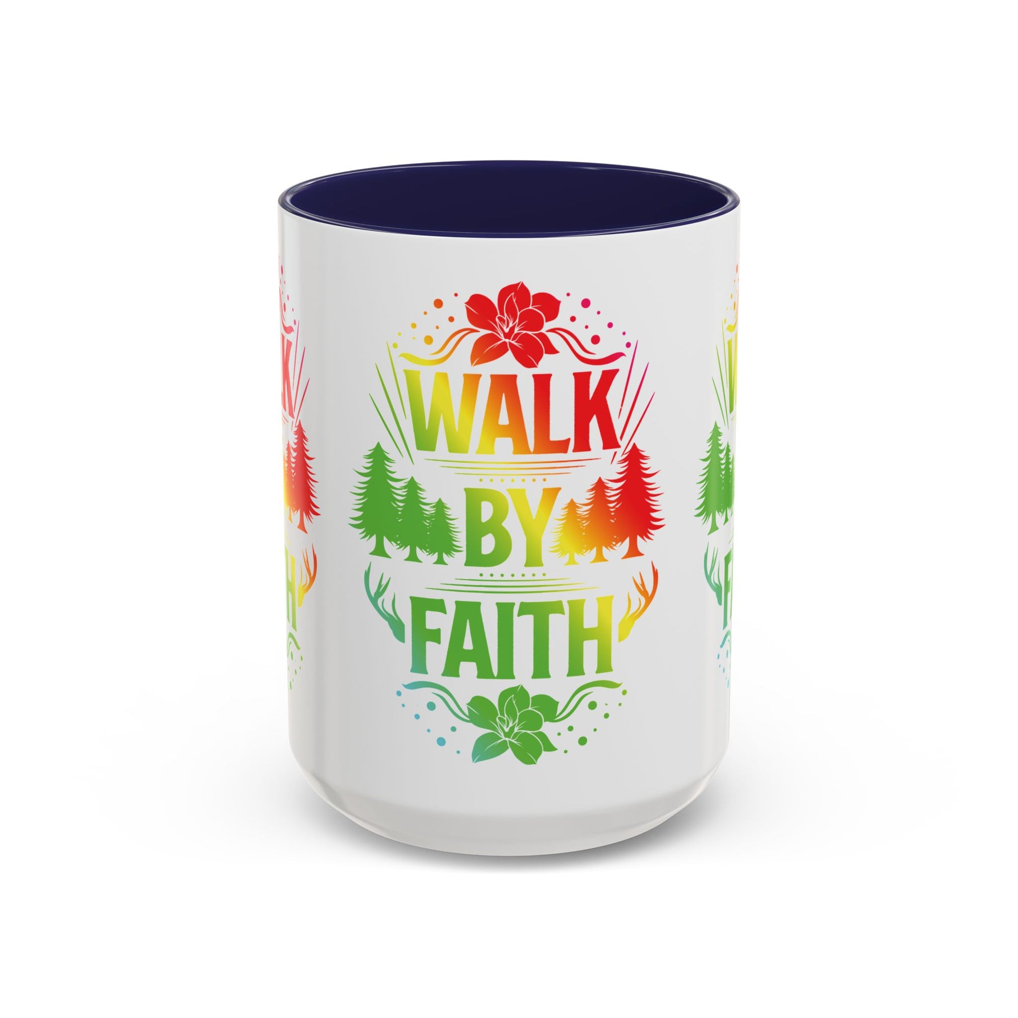 Walk by Faith Accent Coffee Mug - Inspirational Design