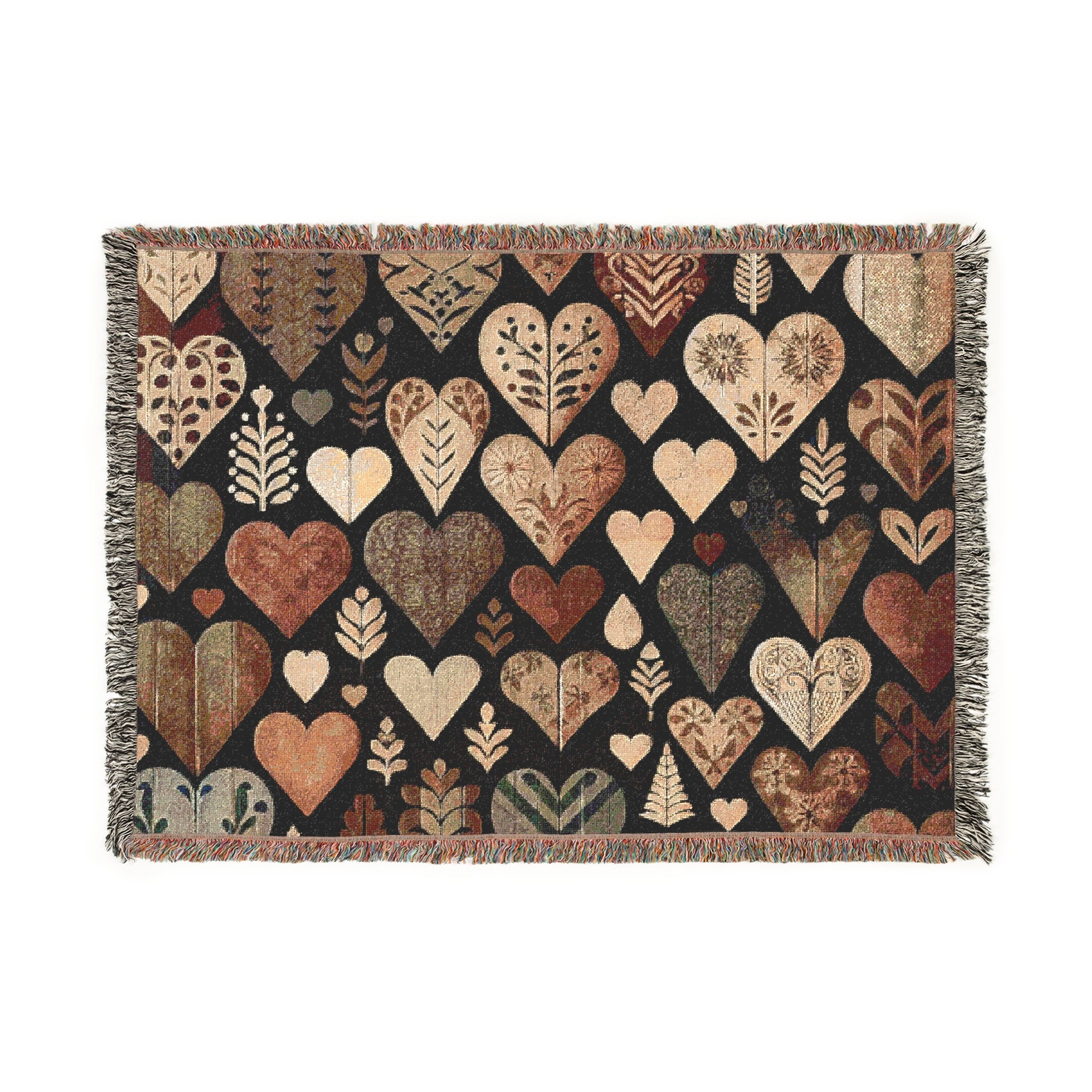 Rustic Hearts - Woven Blanket