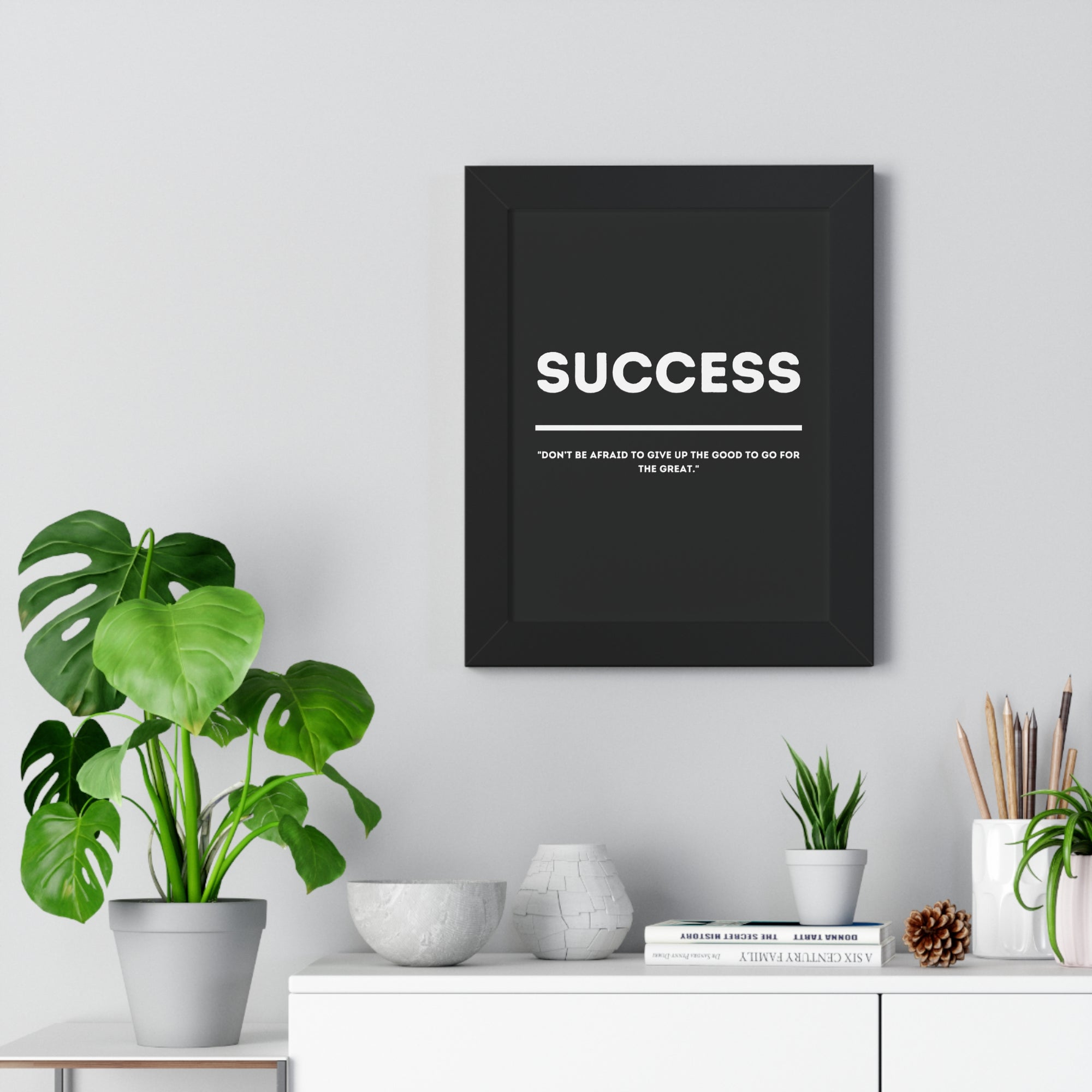 Minimalist in Black (Success) - Framed Vertical Poster