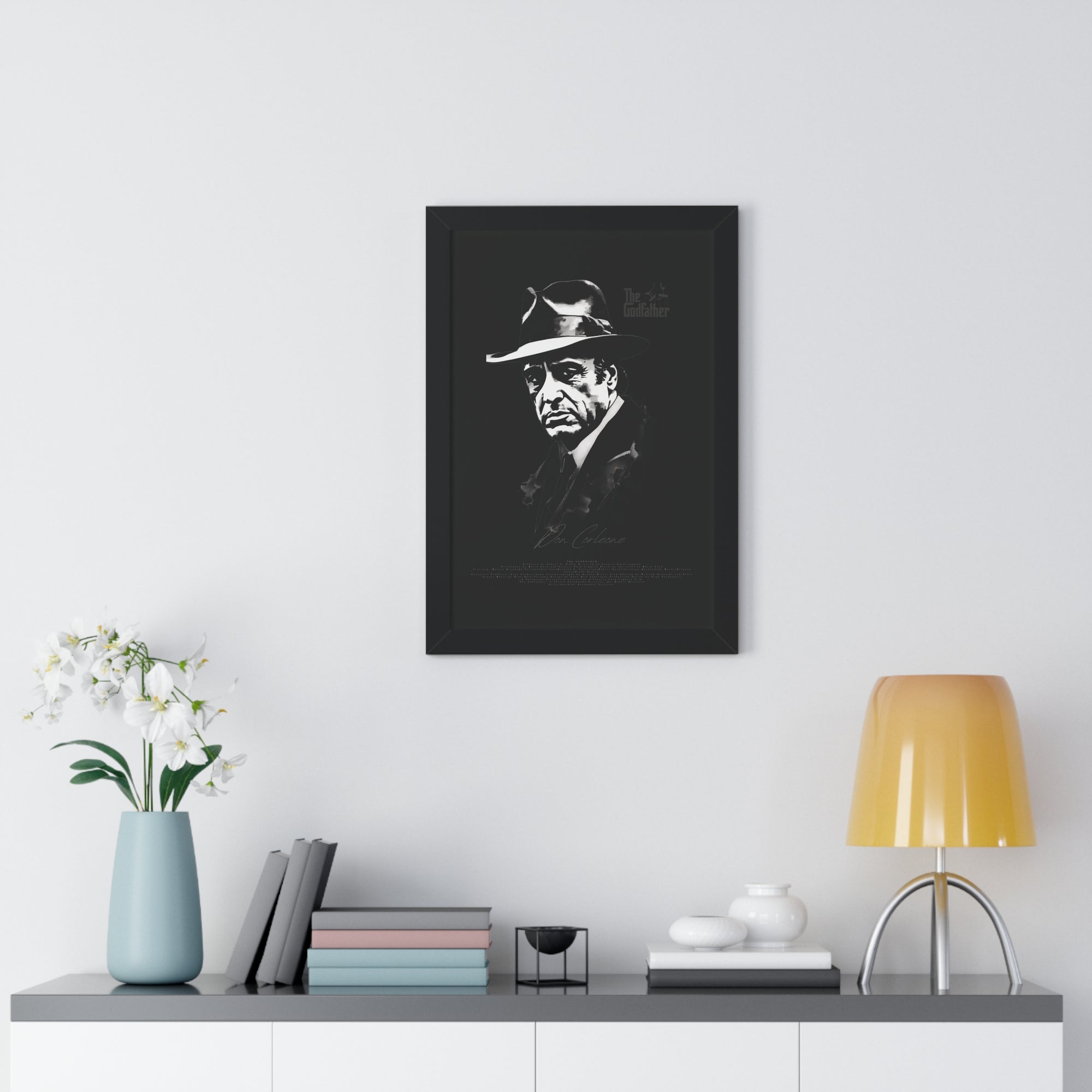 Don Corleone in Black - Framed Vertical Poster