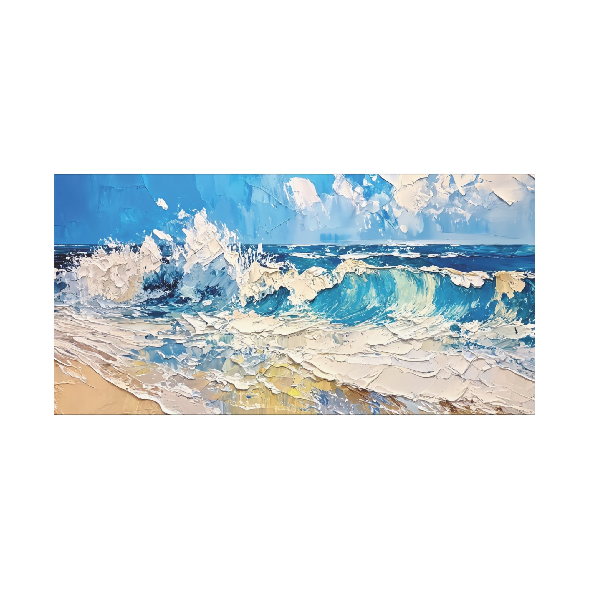 Ocean Wave Matte Canvas Art Print, Coastal Decor, Beach Wall Art, Seascape Impasto Style, Gift for Beach Lovers, Nature-Inspired Home Decor