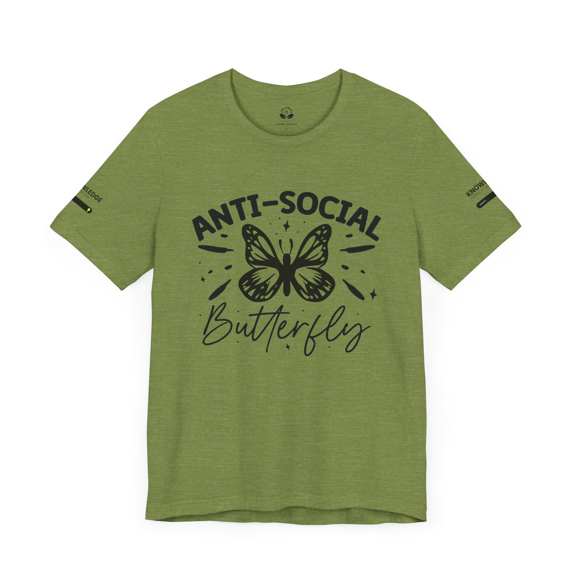 Unisex Jersey Tee with 'Anti-Social Butterfly' Quote - Perfect for Everyday Wear