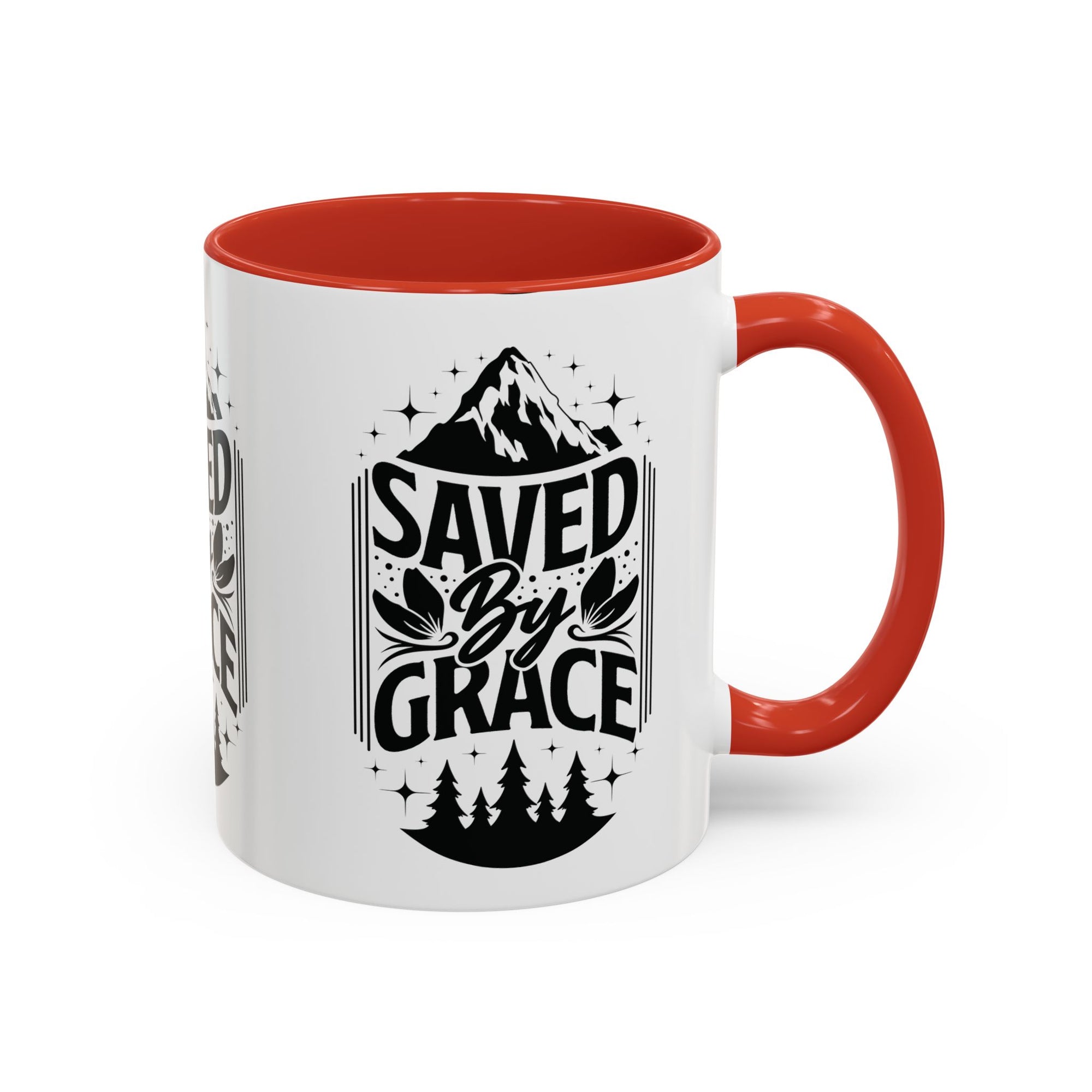 Saved by Grace Accent Coffee Mug - Inspirational Design