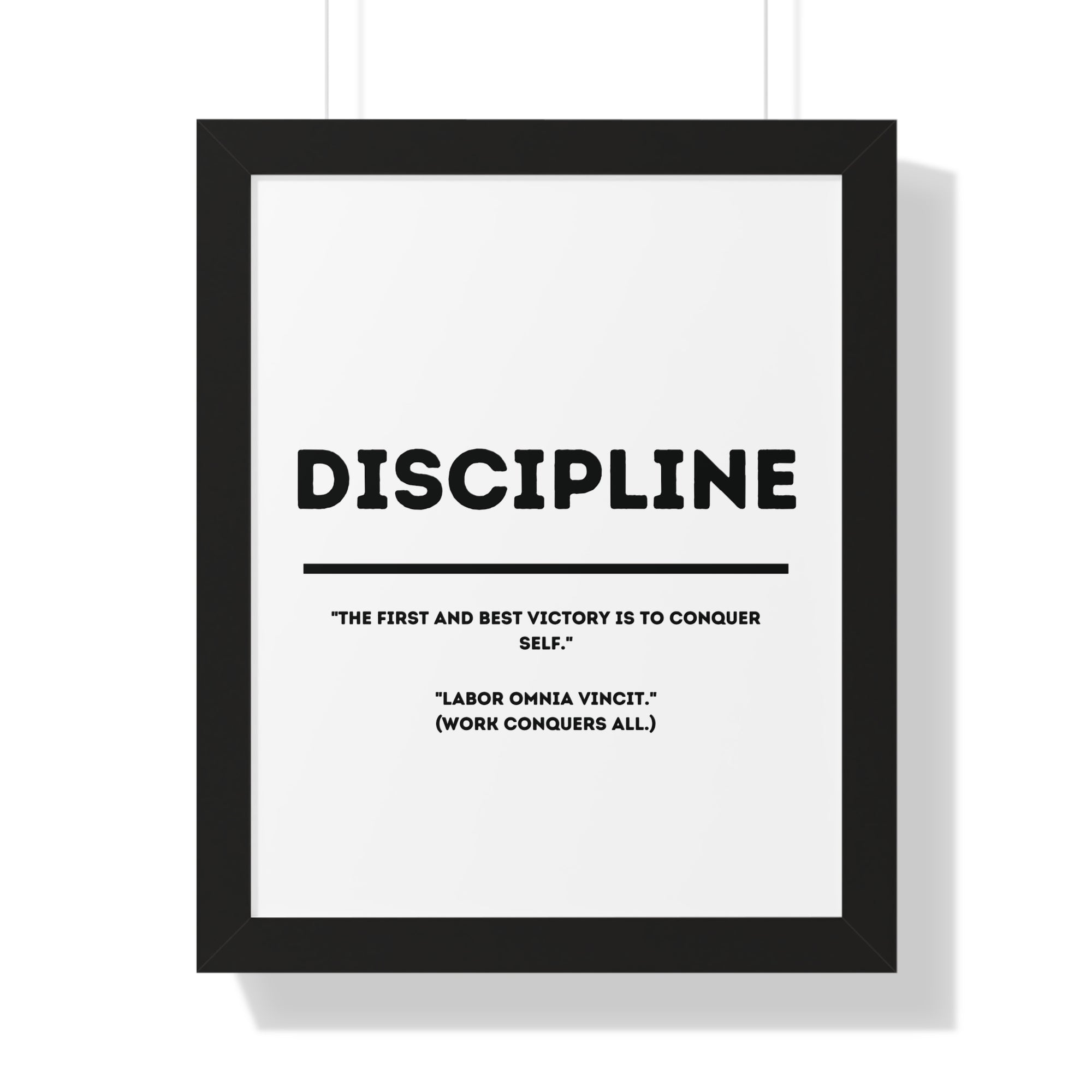 Minimalist in White (Discipline) - Framed Vertical Poster