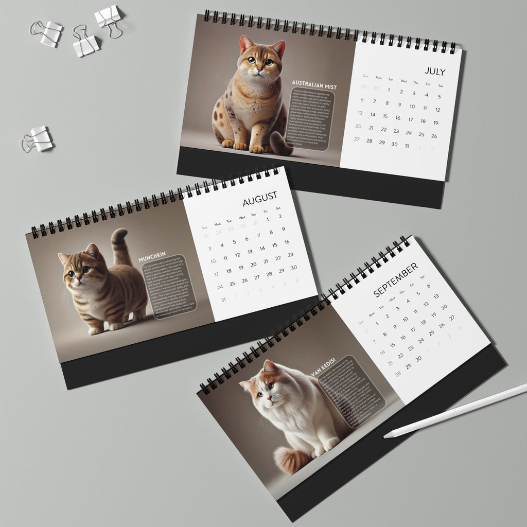 Purrfect Desktop Calendar (2025 grid)