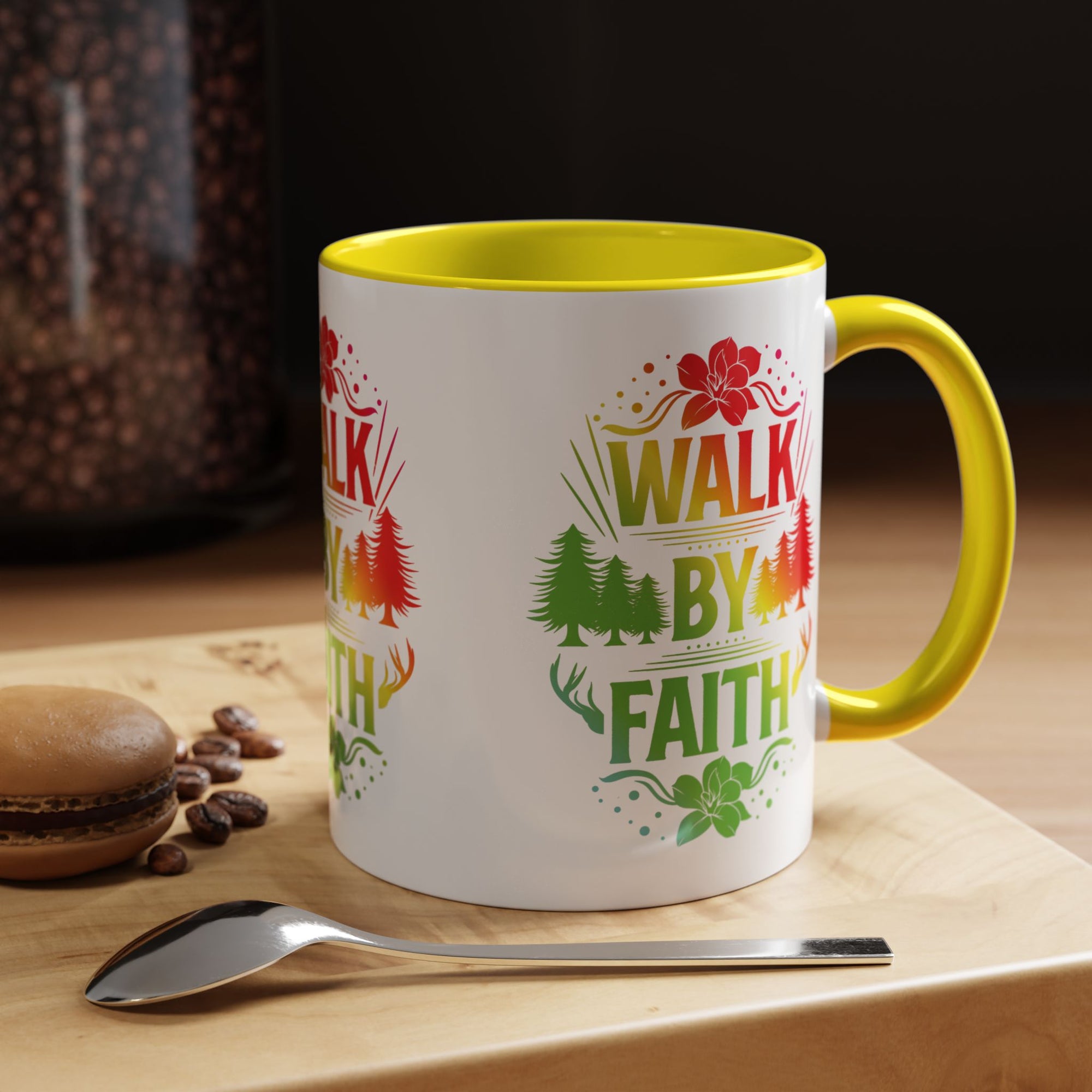 Walk by Faith Accent Coffee Mug - Inspirational Design