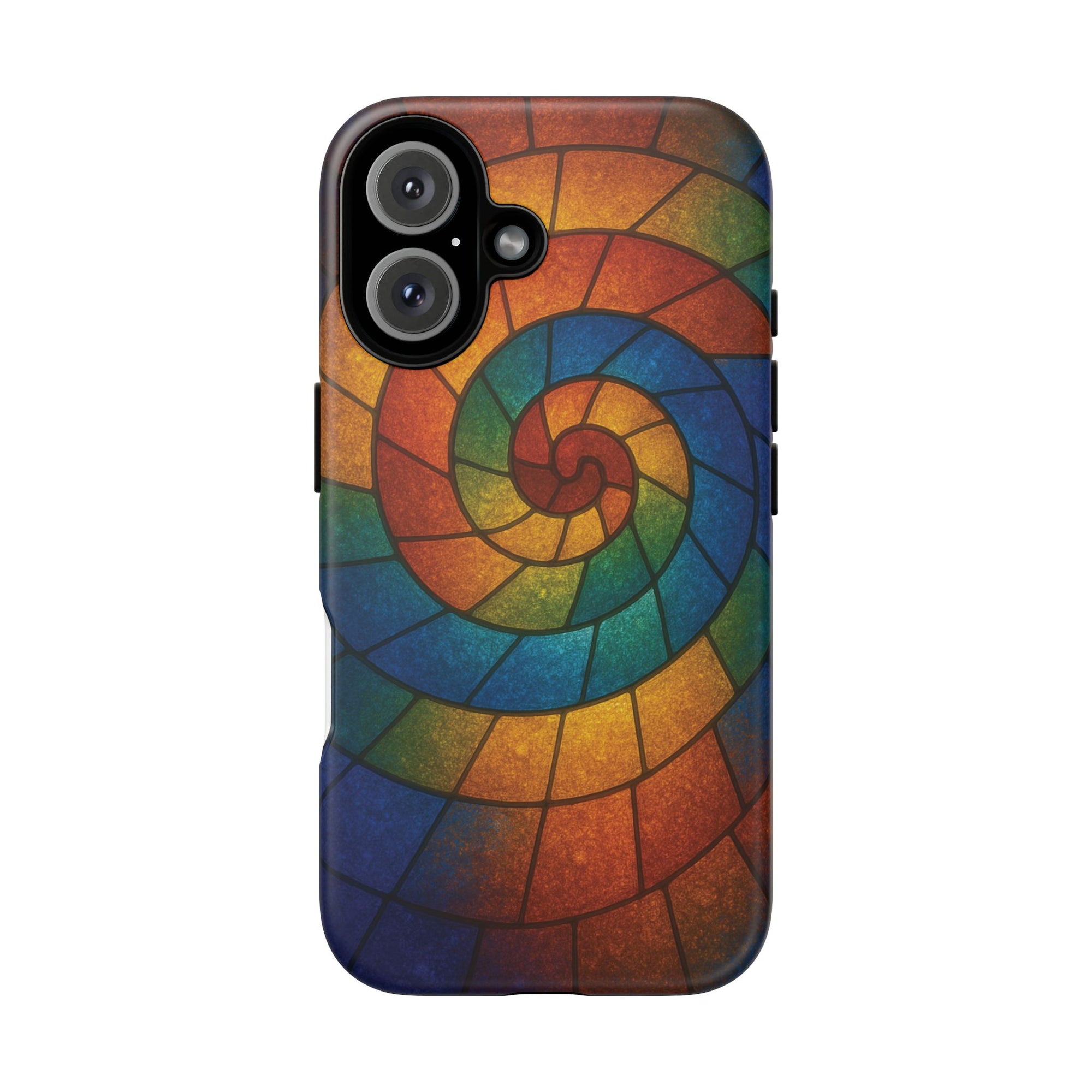 Stained Glass Spiral Colorful Phone Case, Vibrant Tough Phone Protector, Artistic Cell Phone Cover, Trendy Tech Accessories Samsung Galaxy S series and Apple iPhone series