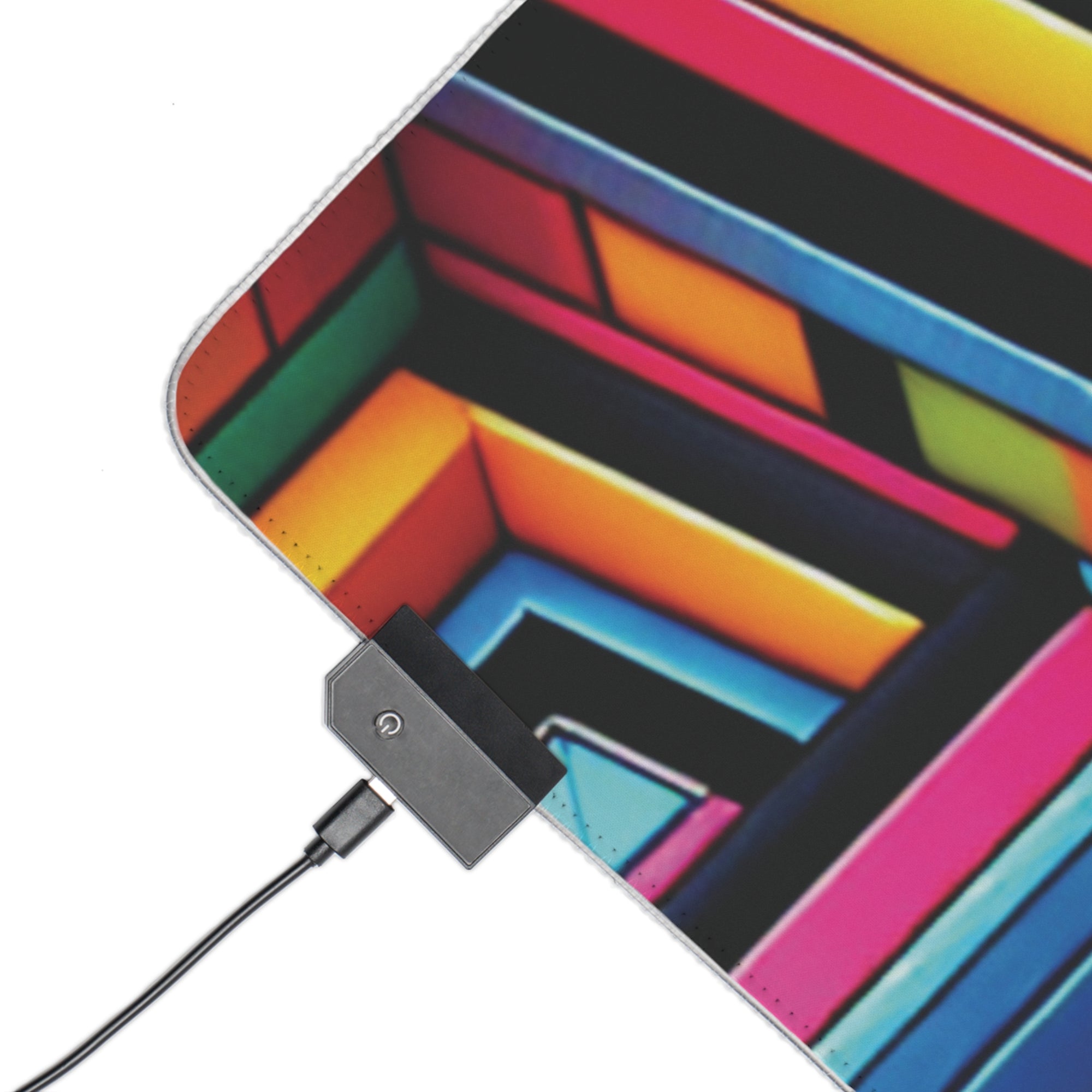 Colorful LED Gaming Mouse Pad - Vibrant Geometric Design for Gamers
