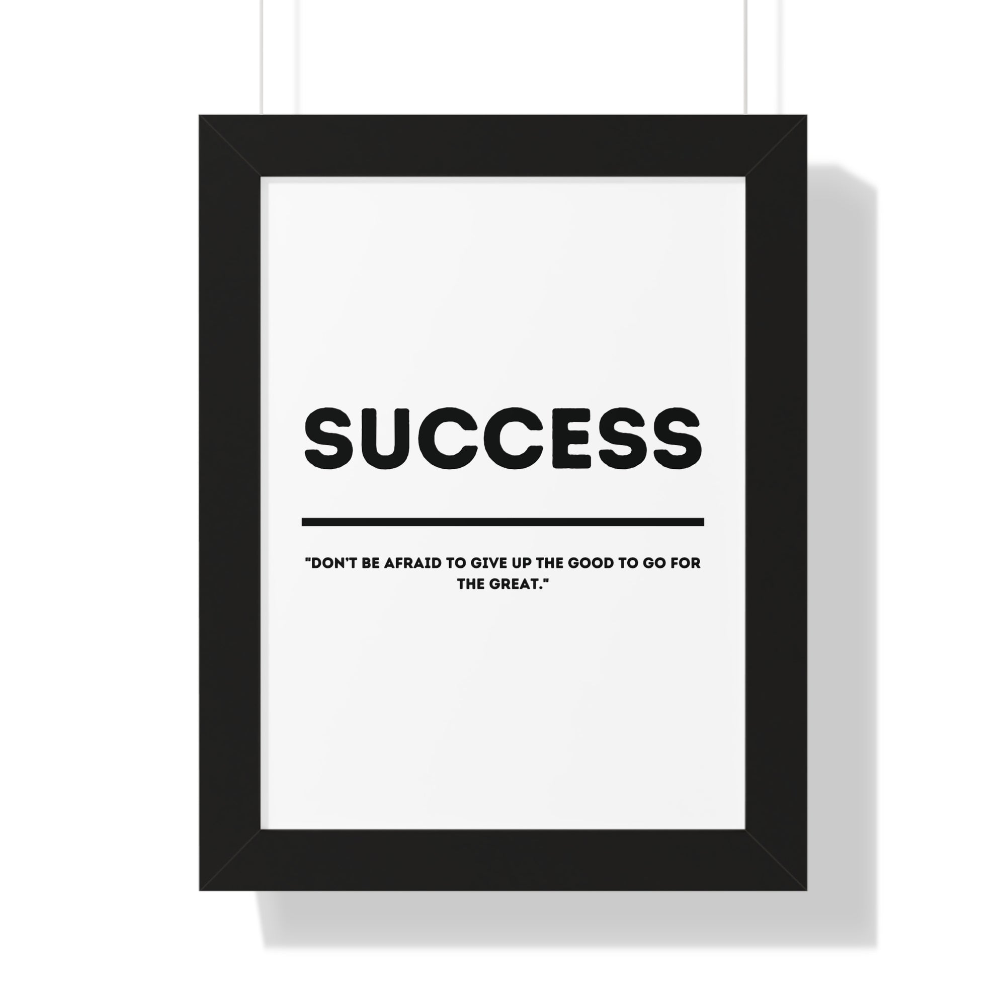 Minimalist in White (Success) - Framed Vertical Poster