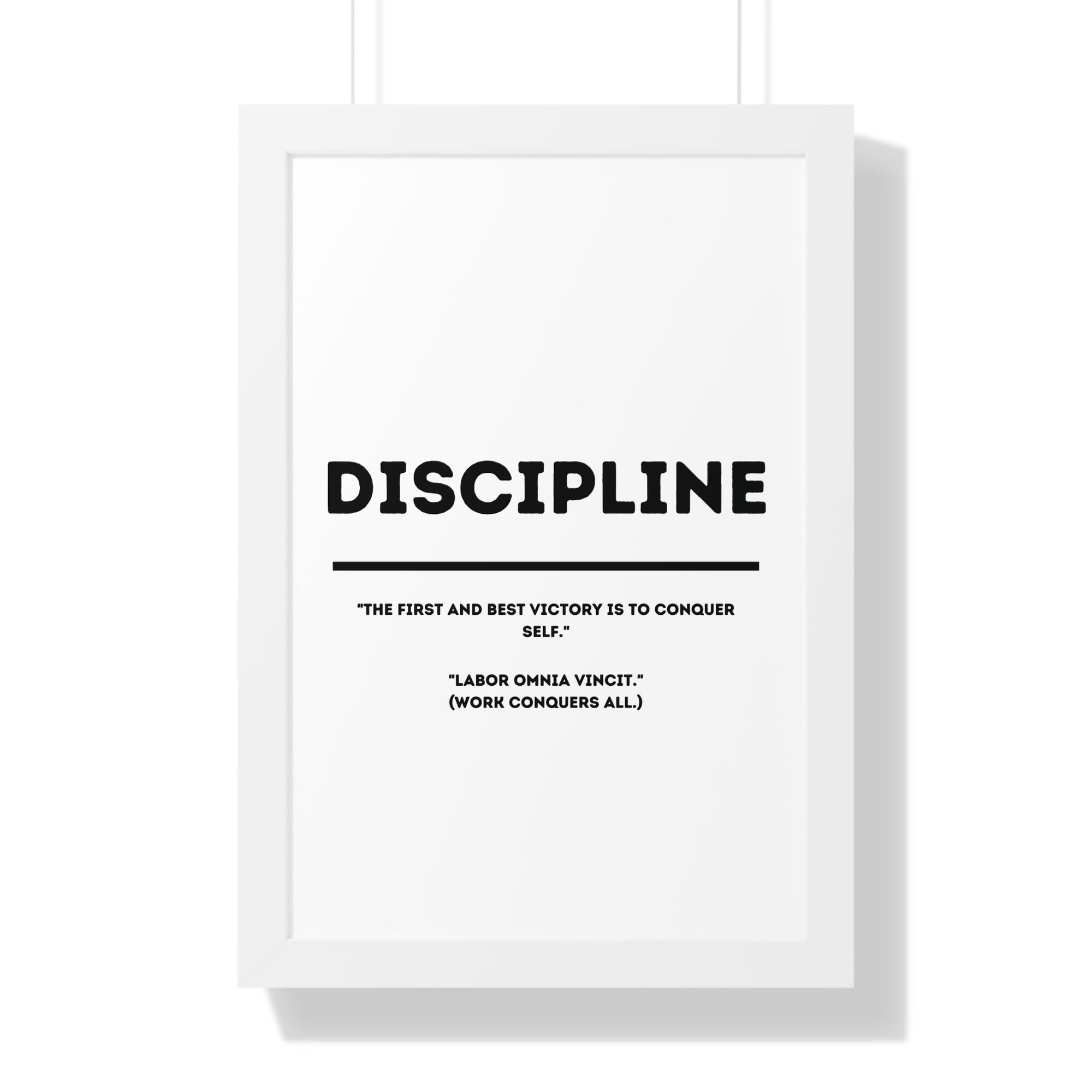Minimalist in White (Discipline) - Framed Vertical Poster