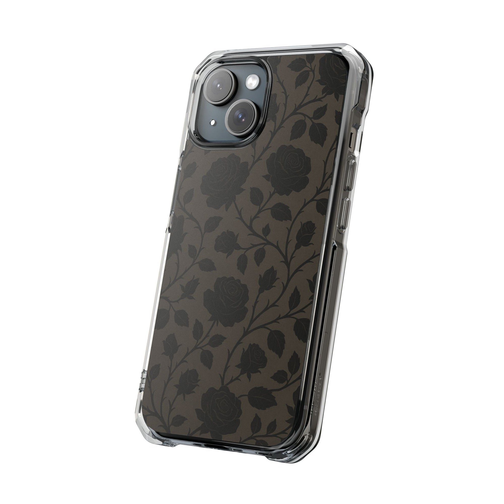 Floral Phone Case - Elegant Rose Design, Magnetic Clear Impact Case for iPhone, Stylish Phone Cover, Gifts for Her, Floral Lover