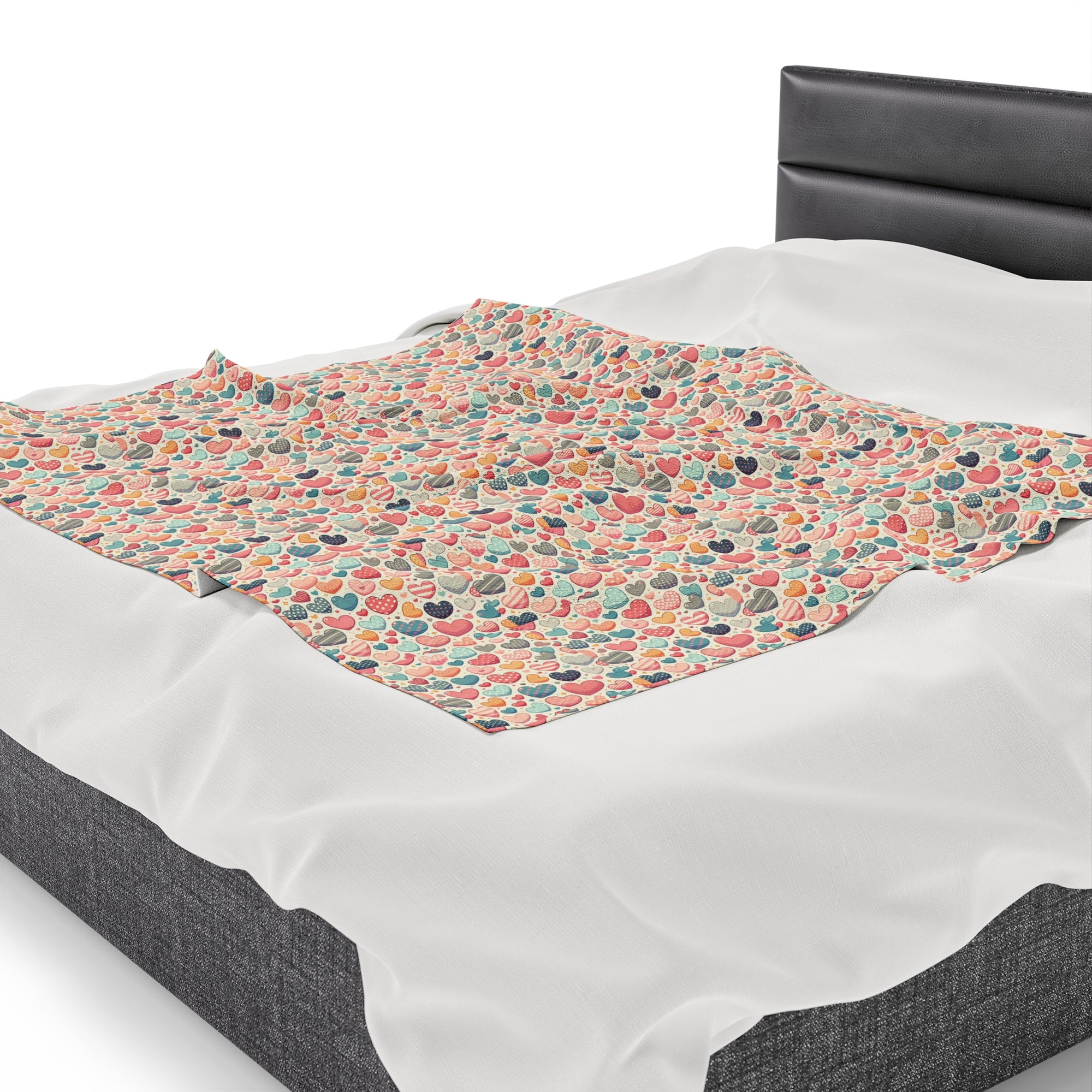 Cute Hearts - Velveteen Plush Blanket