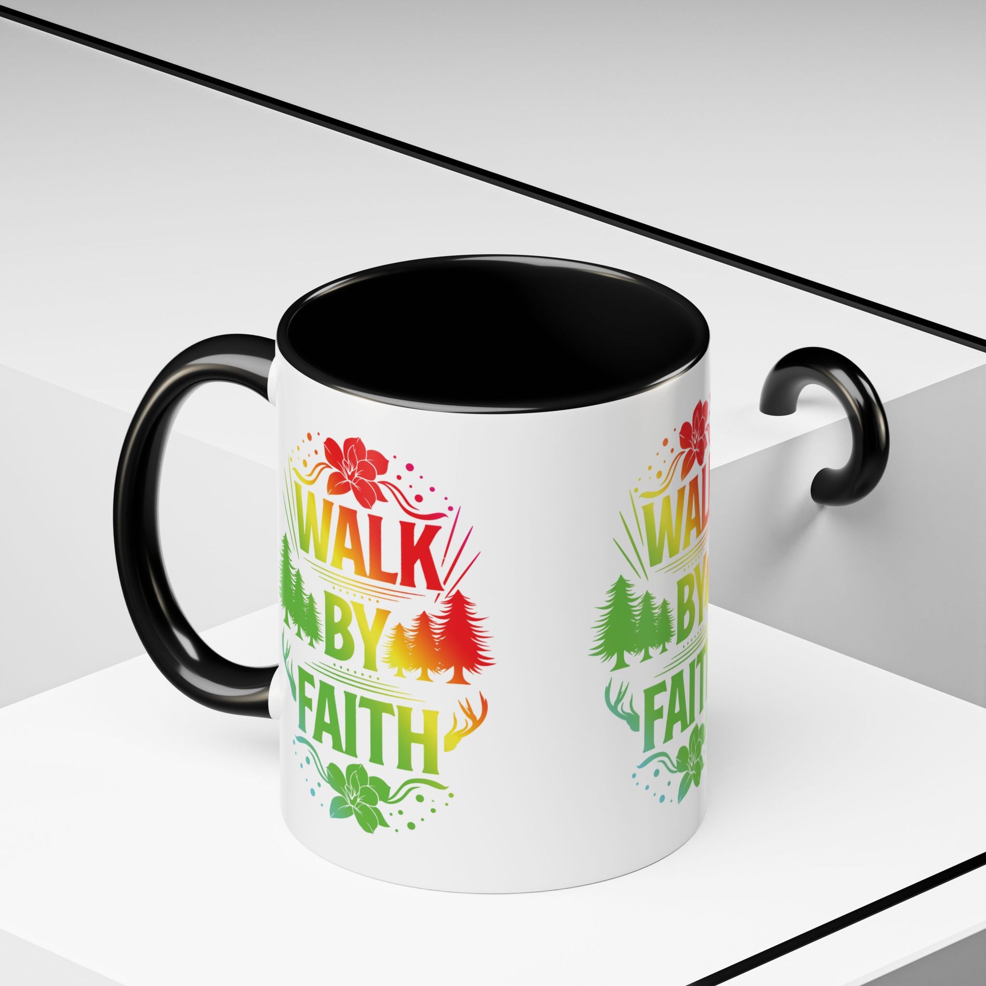 Walk by Faith Accent Coffee Mug - Inspirational Design