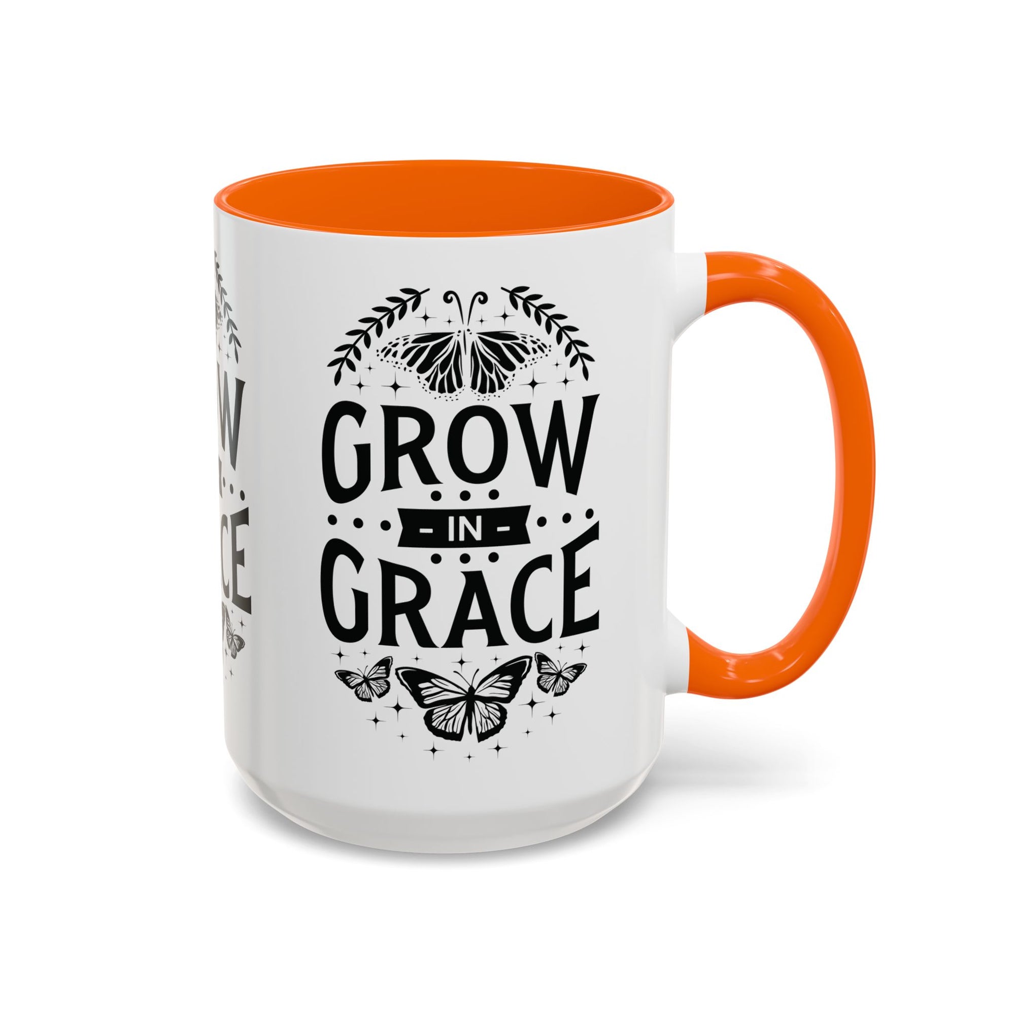 Grow in Grace Accent Coffee Mug - Inspirational Design