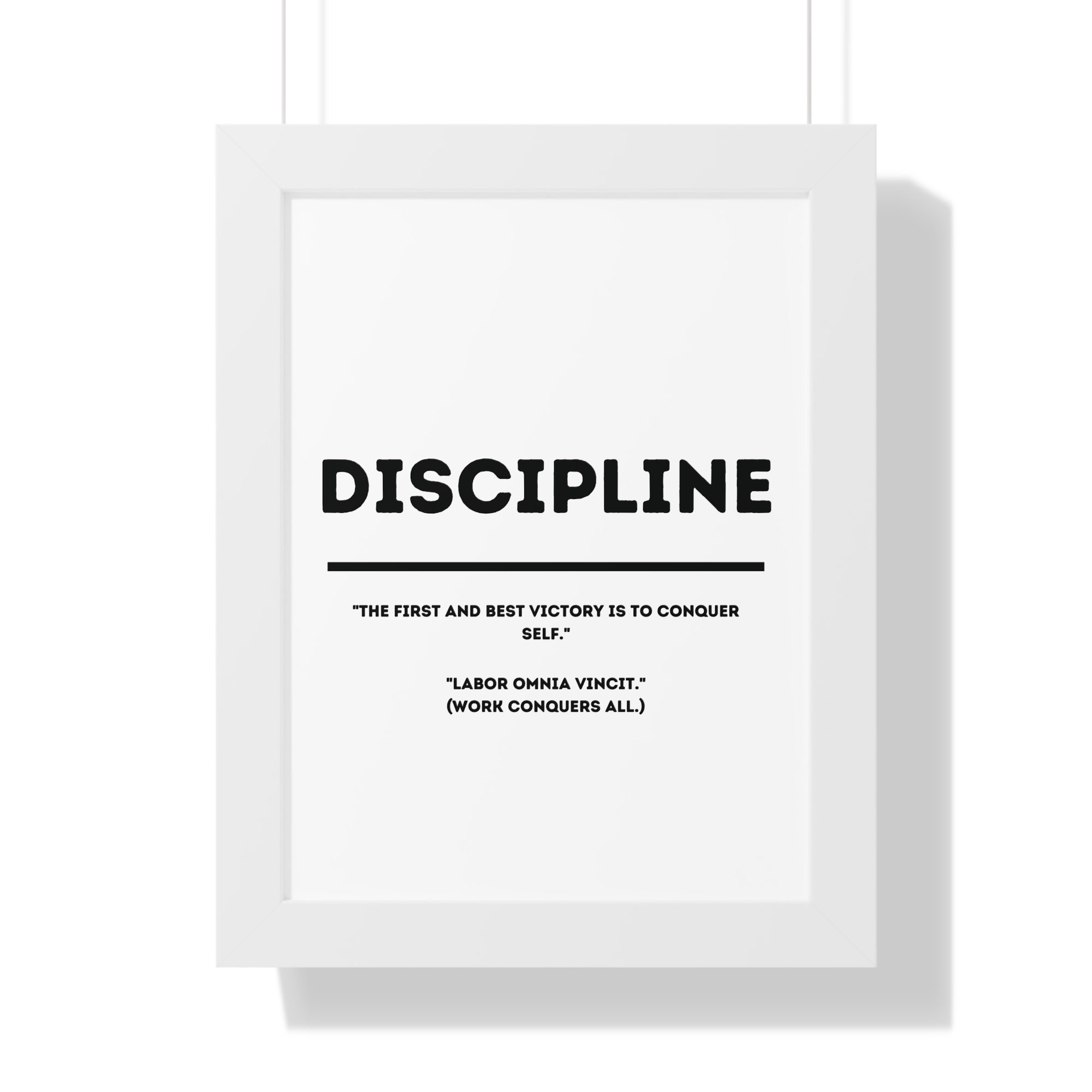 Minimalist in White (Discipline) - Framed Vertical Poster
