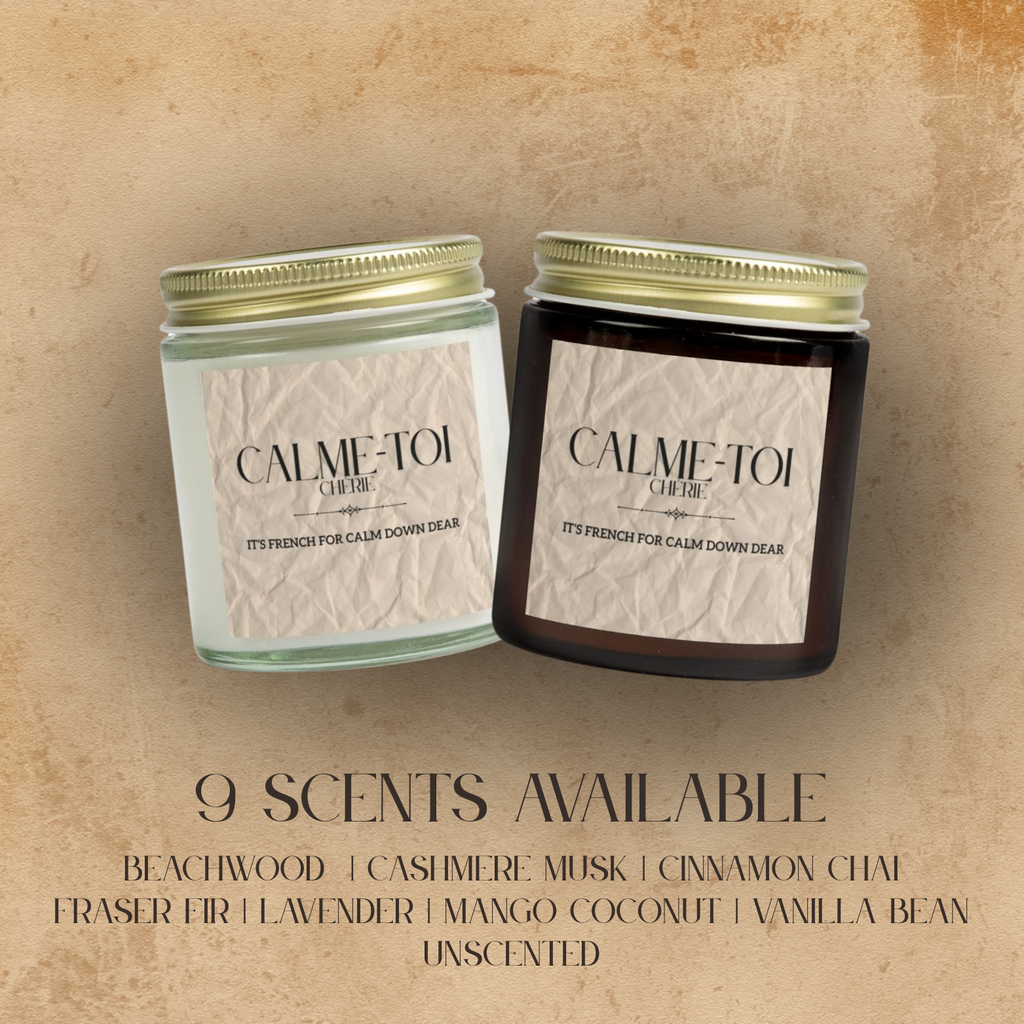 Calm Down Candle | Scented Coconut Apricot Wax, Self-Care Gift, Home Decor, Relaxation, Spa Experience, Mindfulness, Funny Gifts for Better-half
