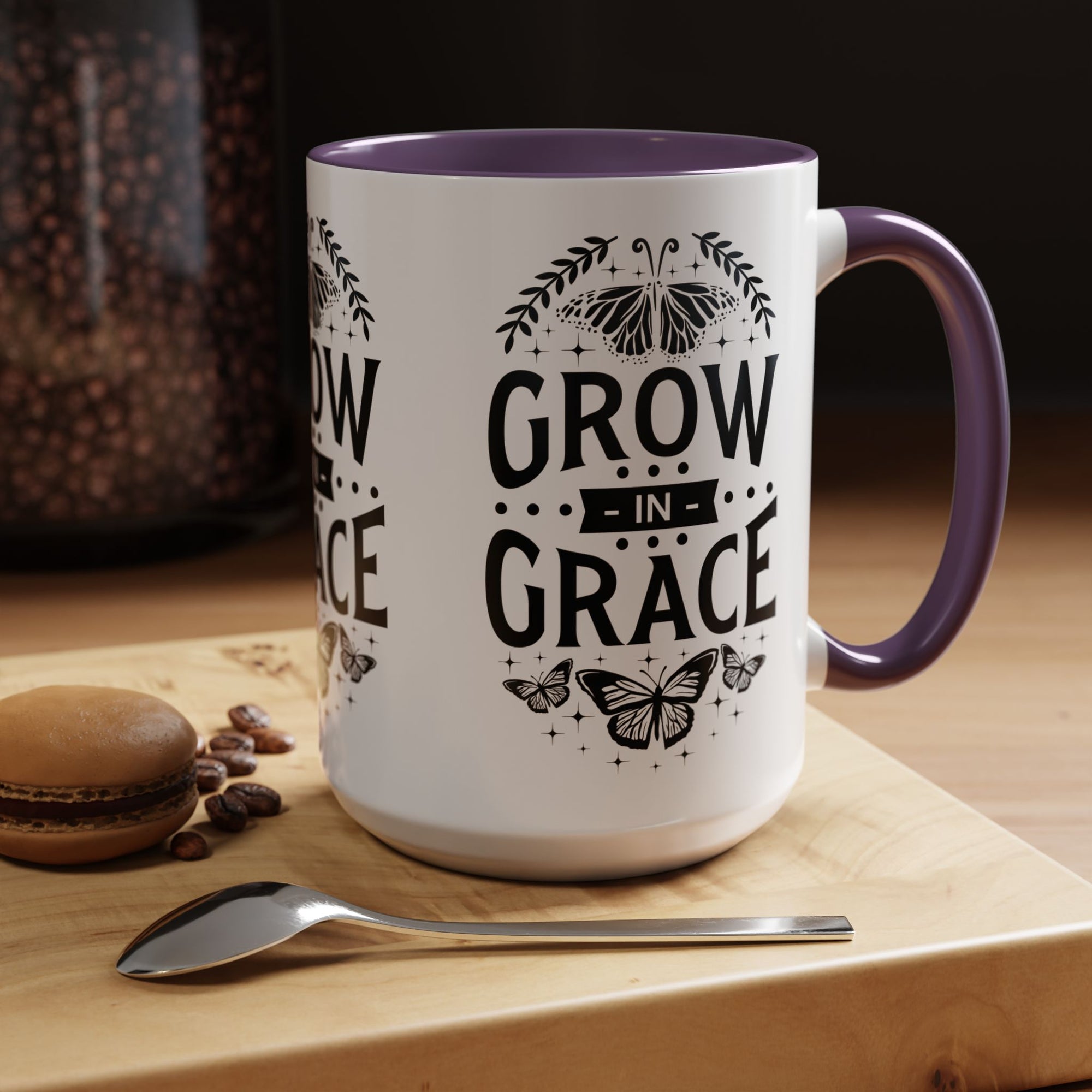 Grow in Grace Accent Coffee Mug - Inspirational Design
