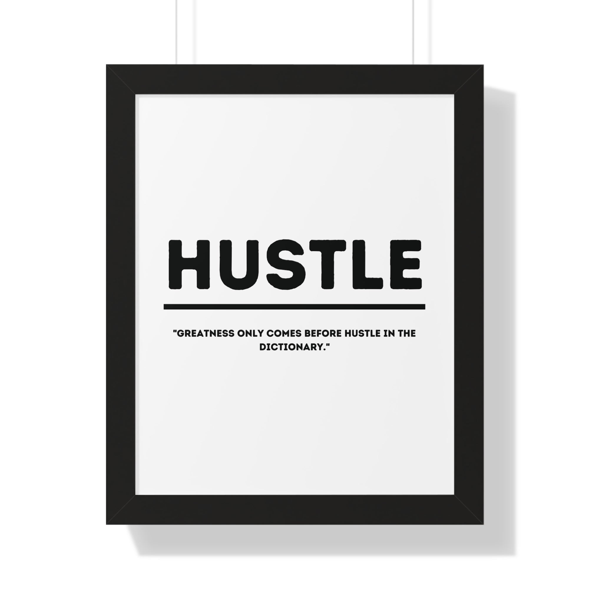 Minimalist in White (Hustle) - Framed Vertical Poster
