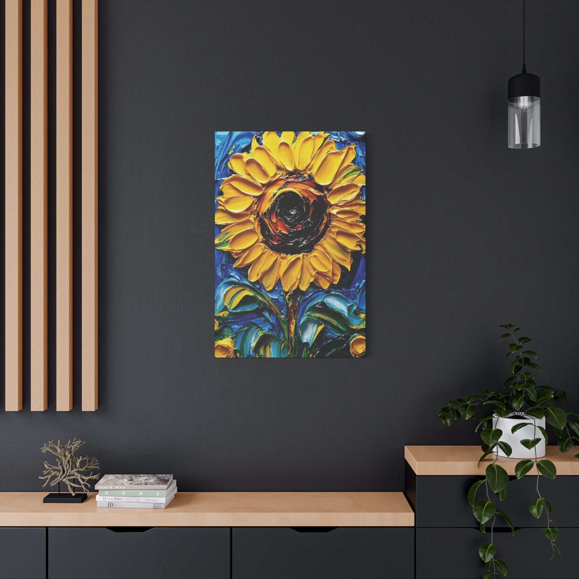 Sunflower Art Canvas Impasto Style Print, Perfect Gift for Home Decor, Brighten Your Space, Nature Wall Art, Floral Decor