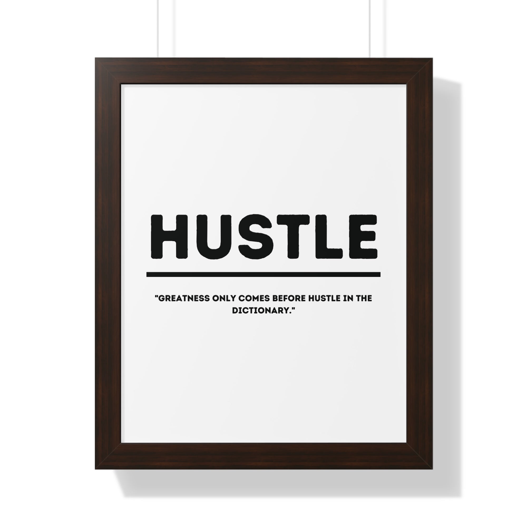 Minimalist in White (Hustle) - Framed Vertical Poster