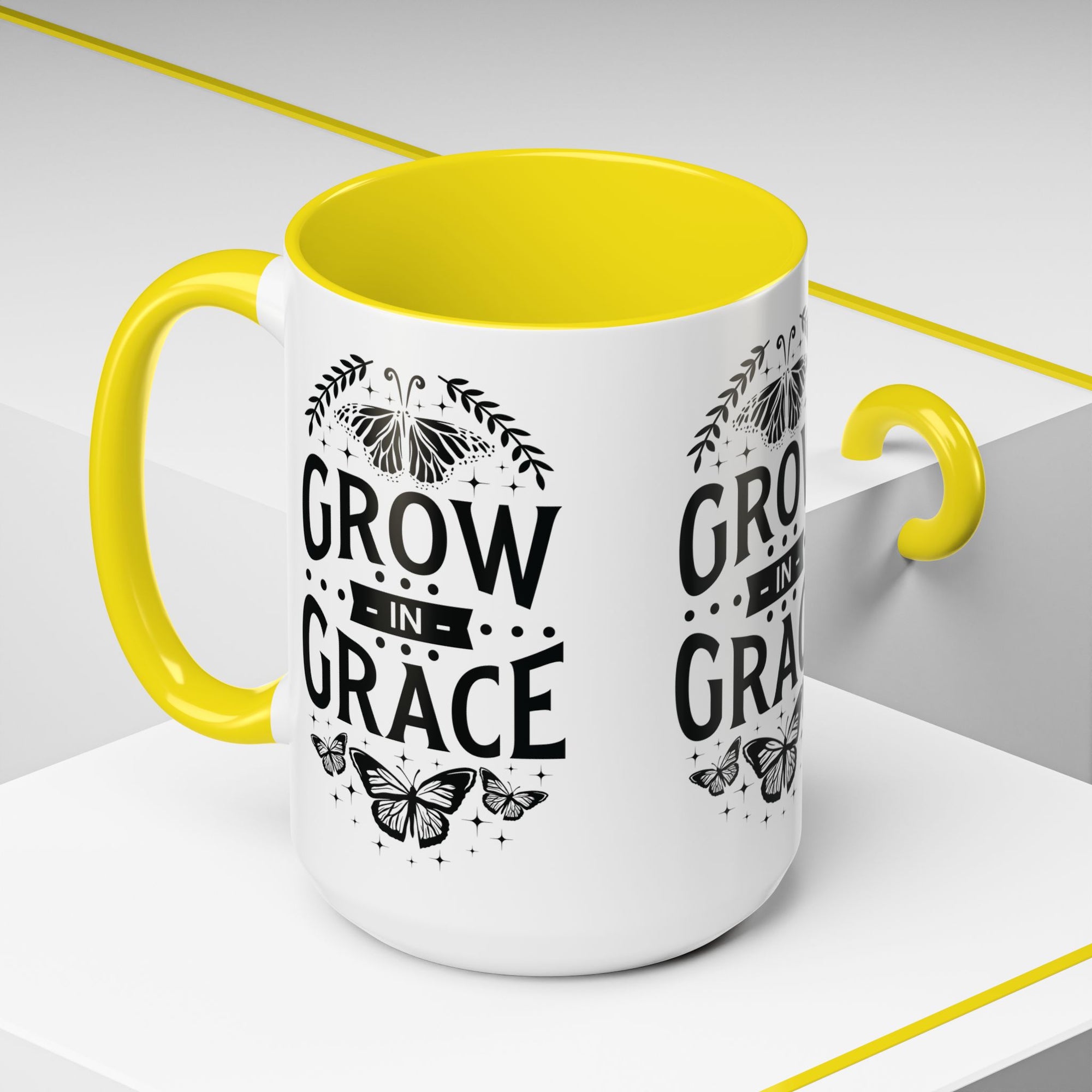 Grow in Grace Accent Coffee Mug - Inspirational Design