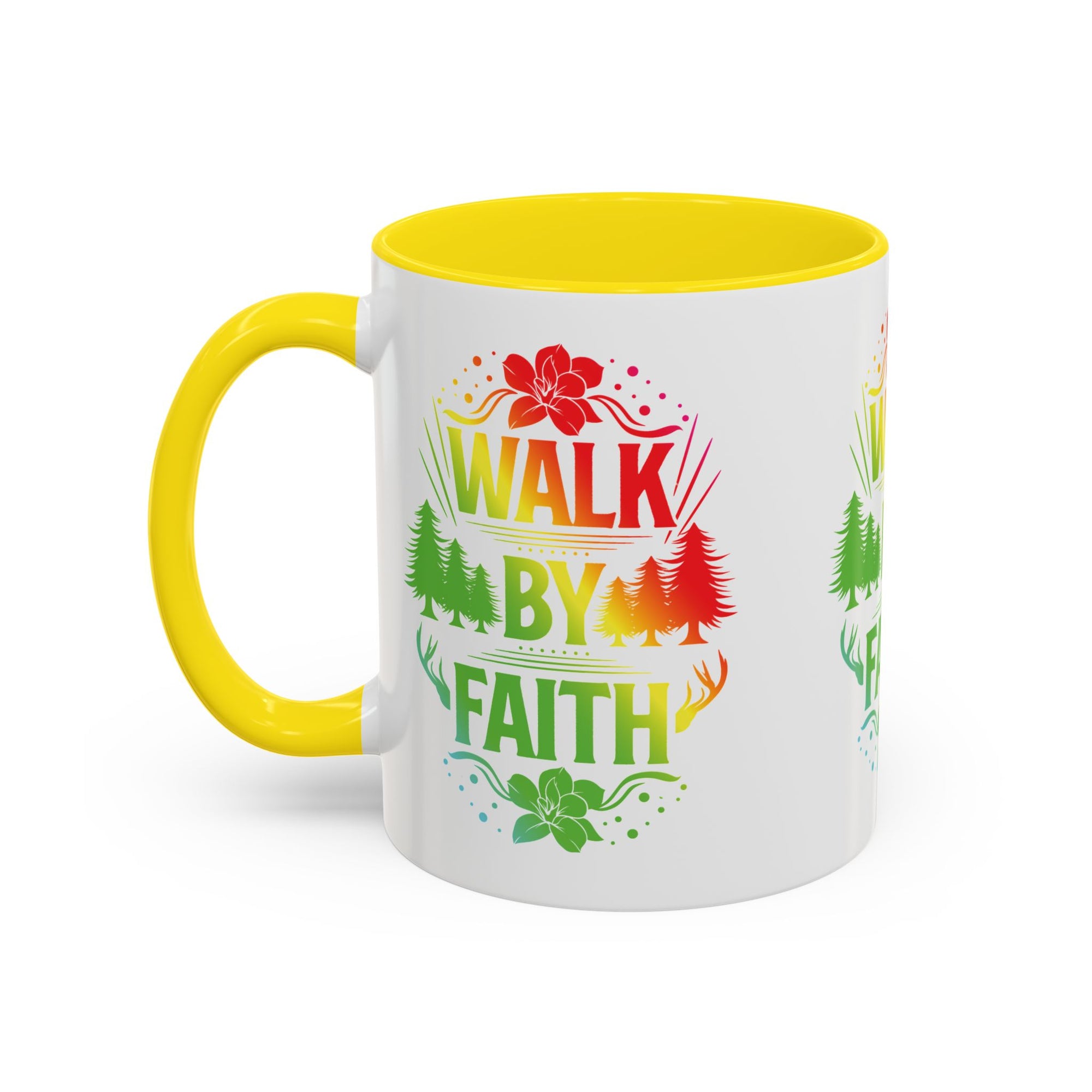 Walk by Faith Accent Coffee Mug - Inspirational Design