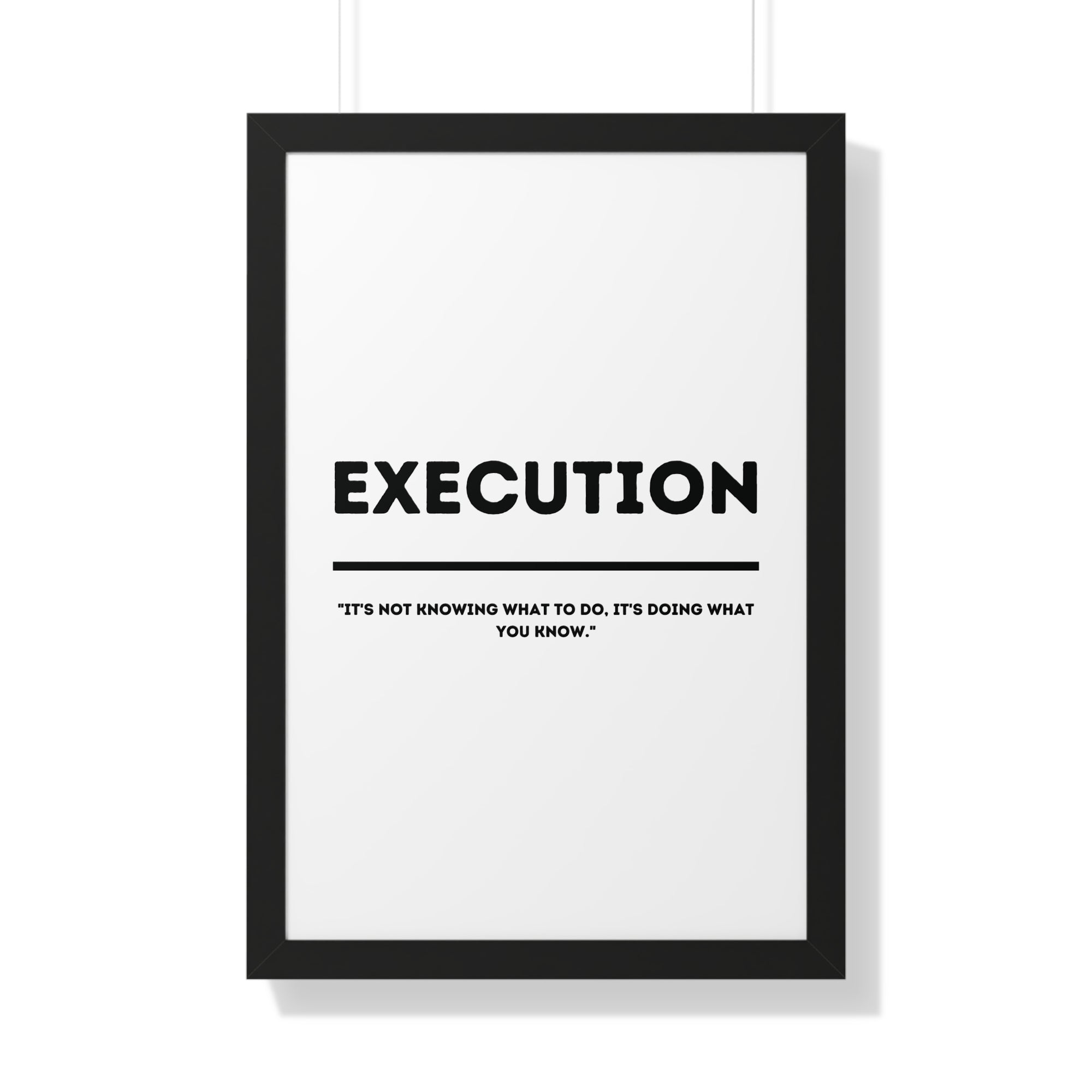 Minimalist in White (Execution) - Framed Vertical Poster