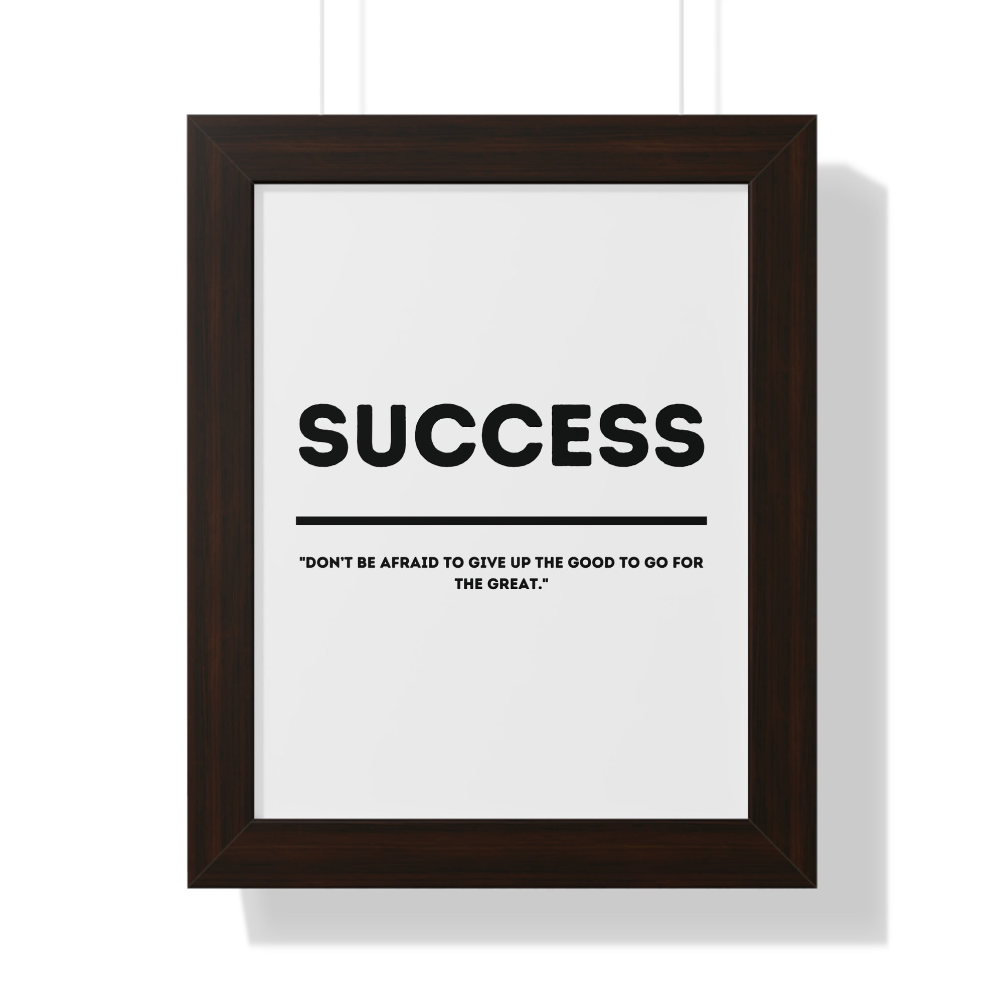 Minimalist in White (Success) - Framed Vertical Poster