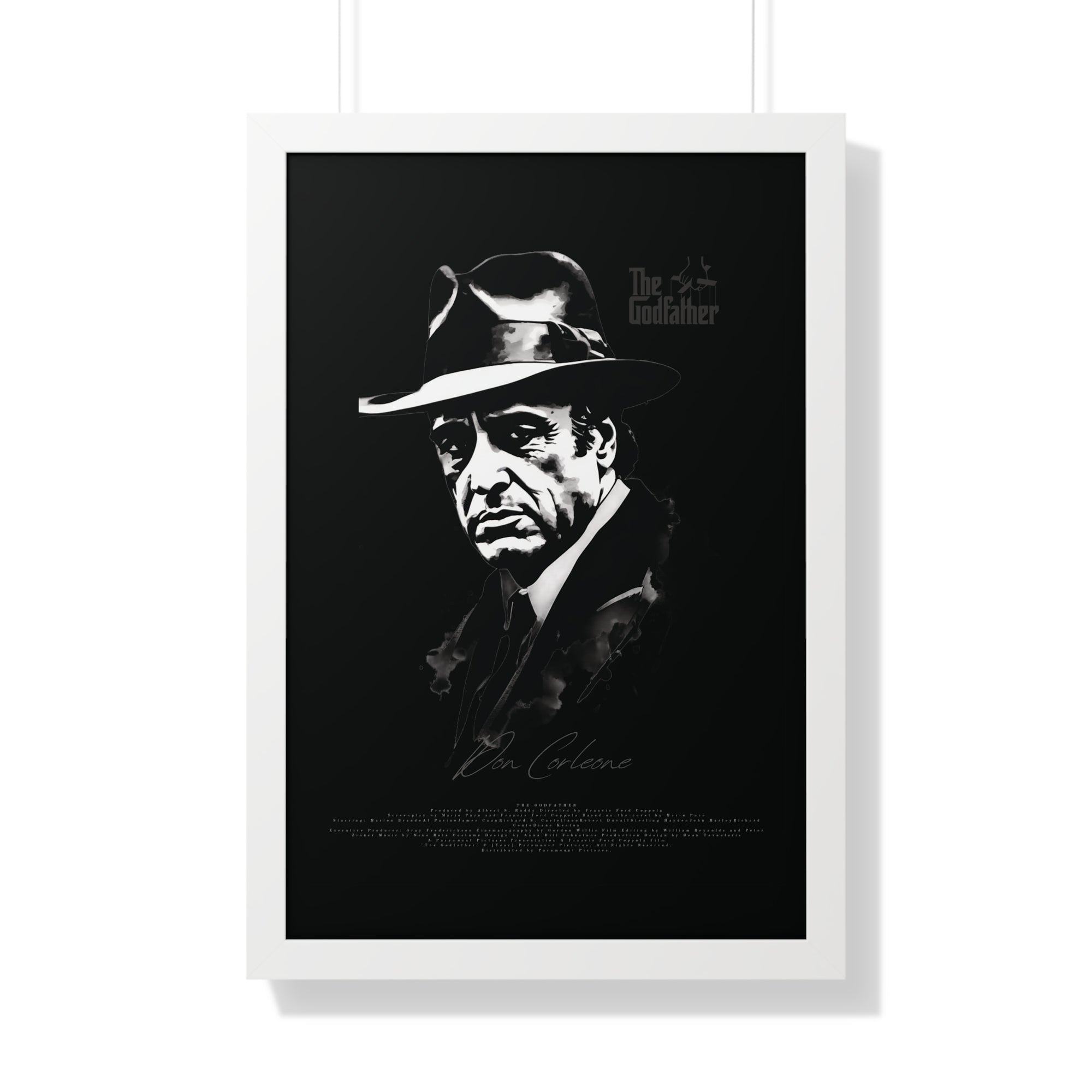 Don Corleone in Black - Framed Vertical Poster