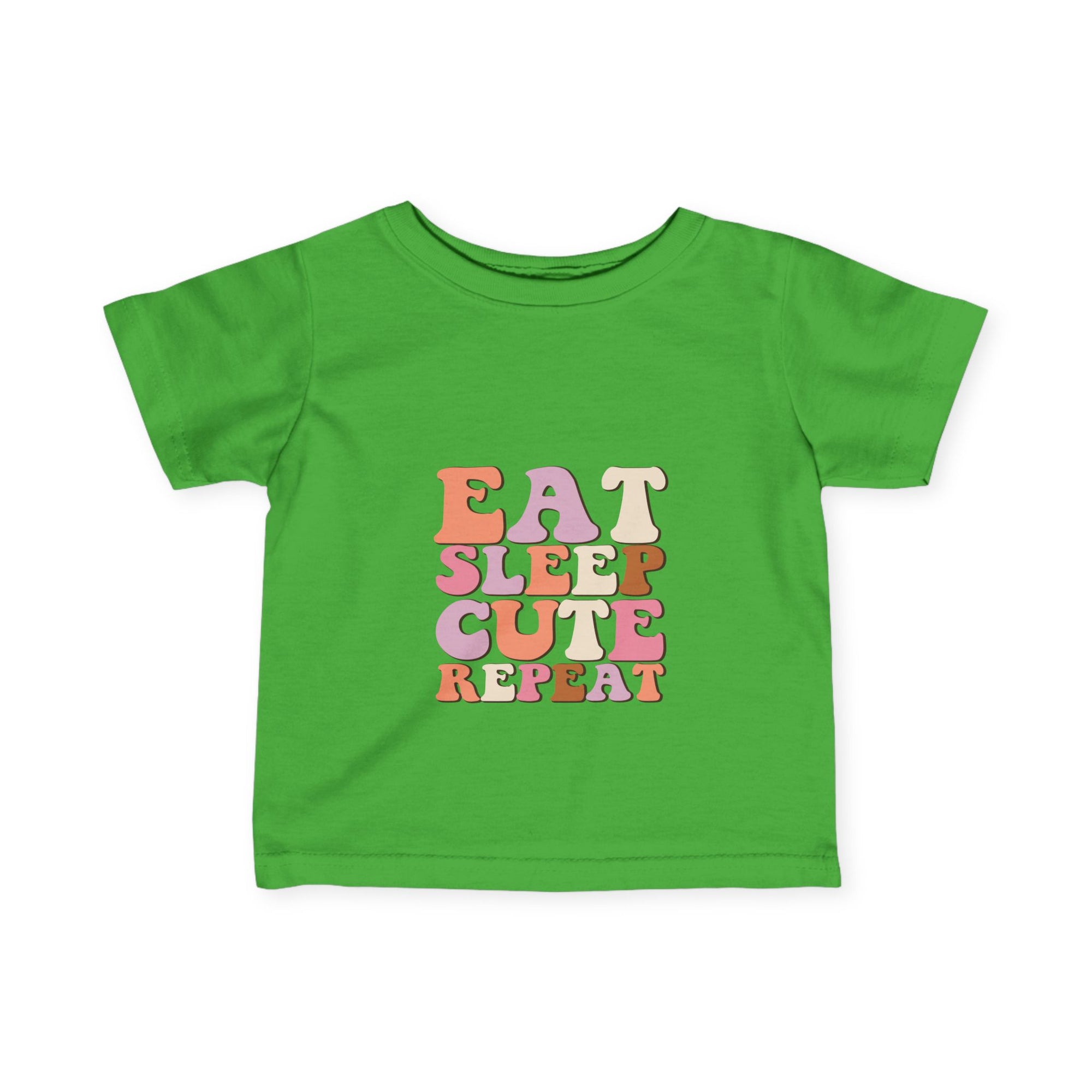 Cute Infant T-Shirt - 'Eat Sleep Cute Repeat' with Colorful Number 1 Design