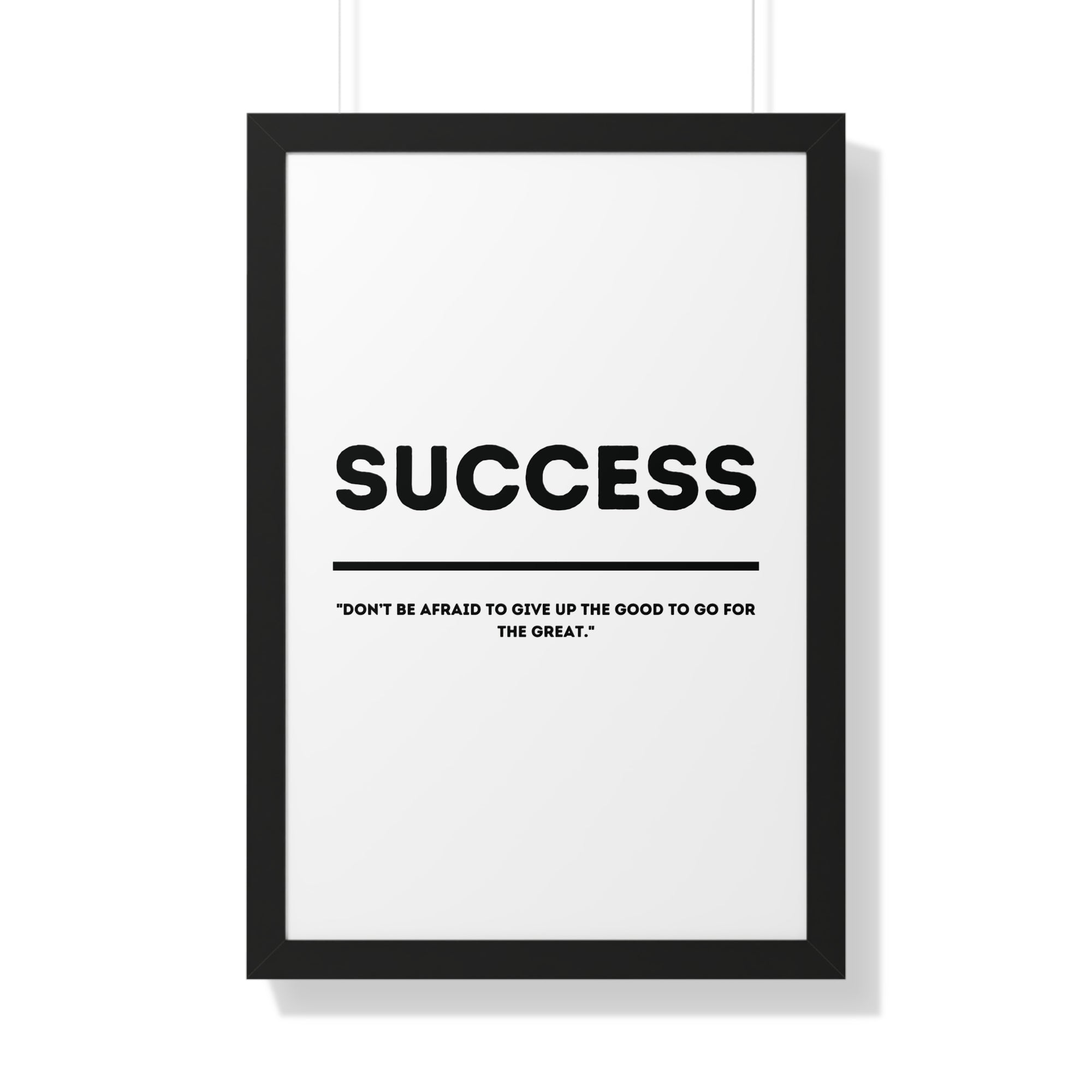 Minimalist in White (Success) - Framed Vertical Poster