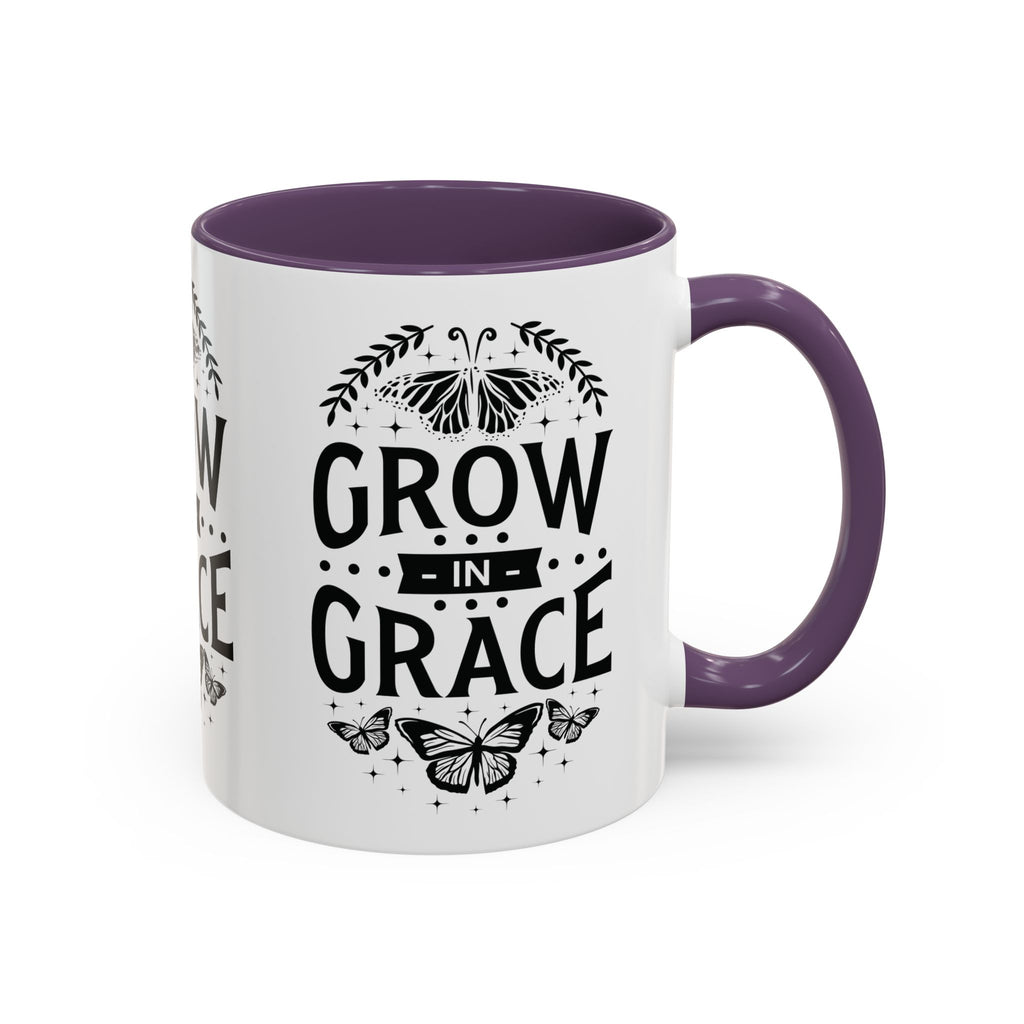 Grow in Grace Accent Coffee Mug - Inspirational Design