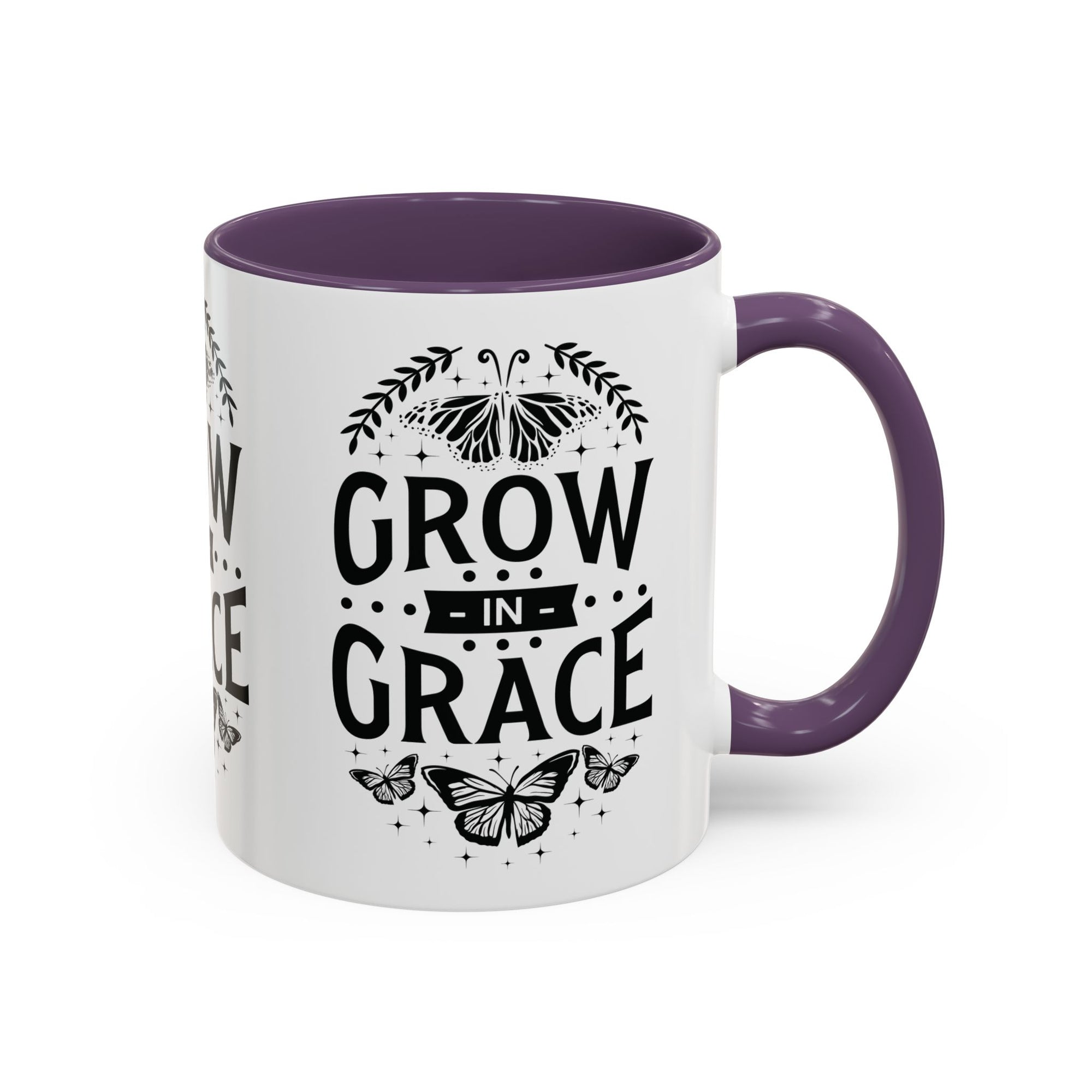 Grow in Grace Accent Coffee Mug - Inspirational Design
