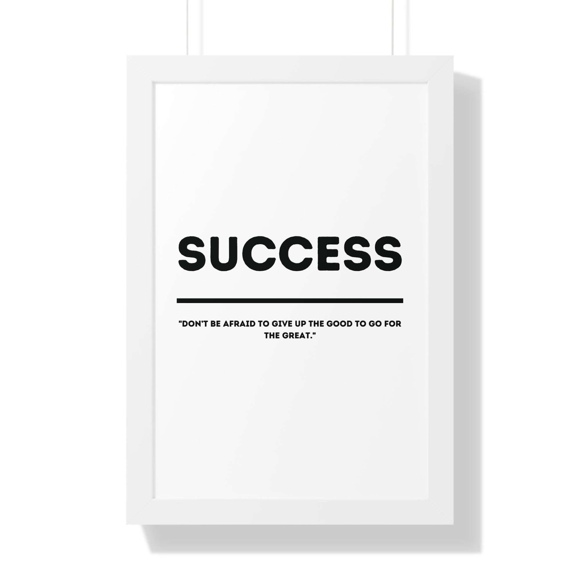 Minimalist in White (Success) - Framed Vertical Poster