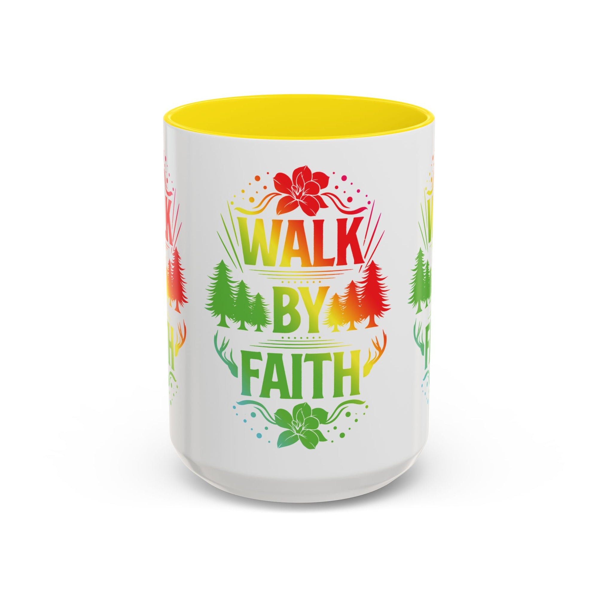 Walk by Faith Accent Coffee Mug - Inspirational Design