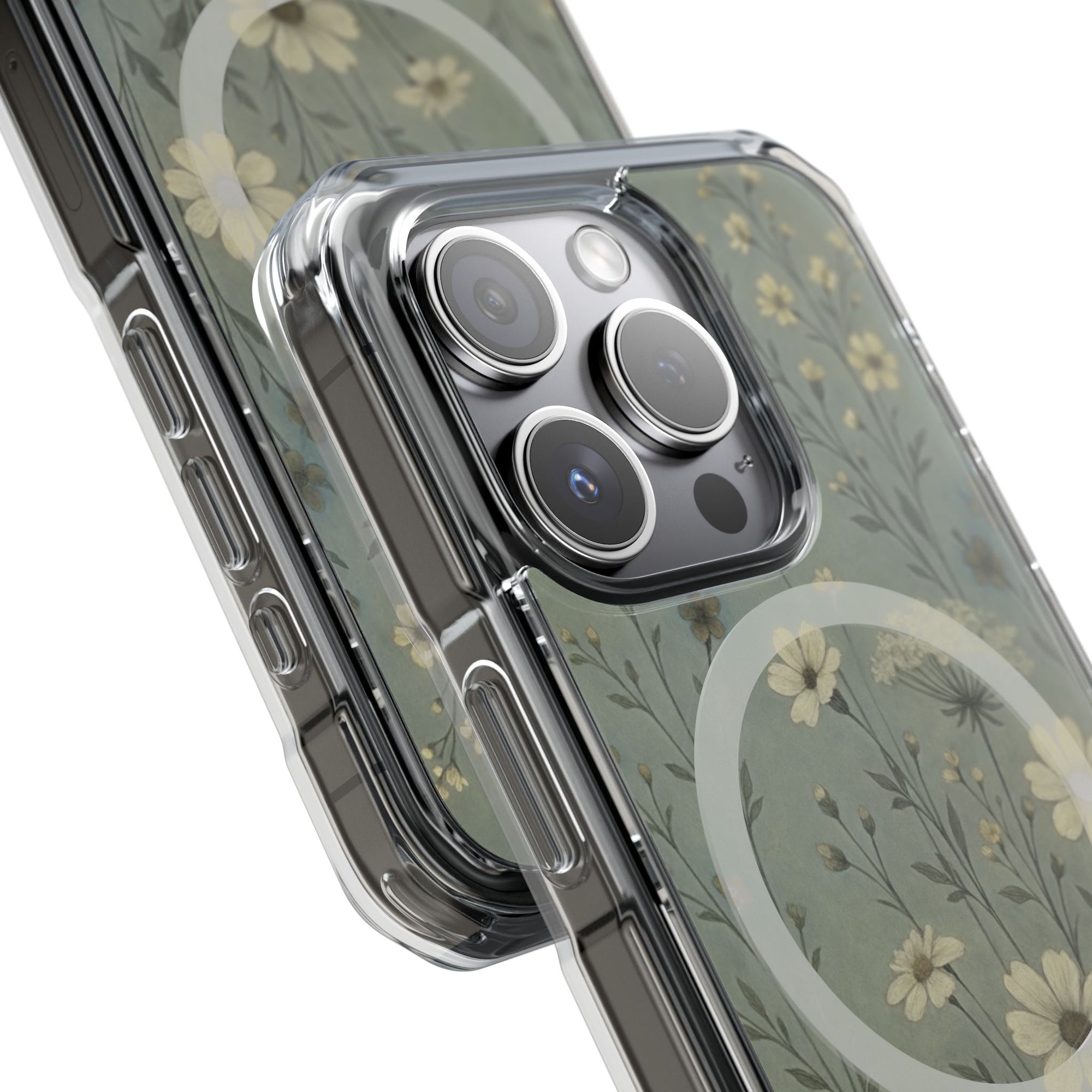 Floral Magnetic Clear Impact Cases, Phone Protection, Floral Design, Nature Lover Gift, Stylish Tech Accessories, Everyday Use