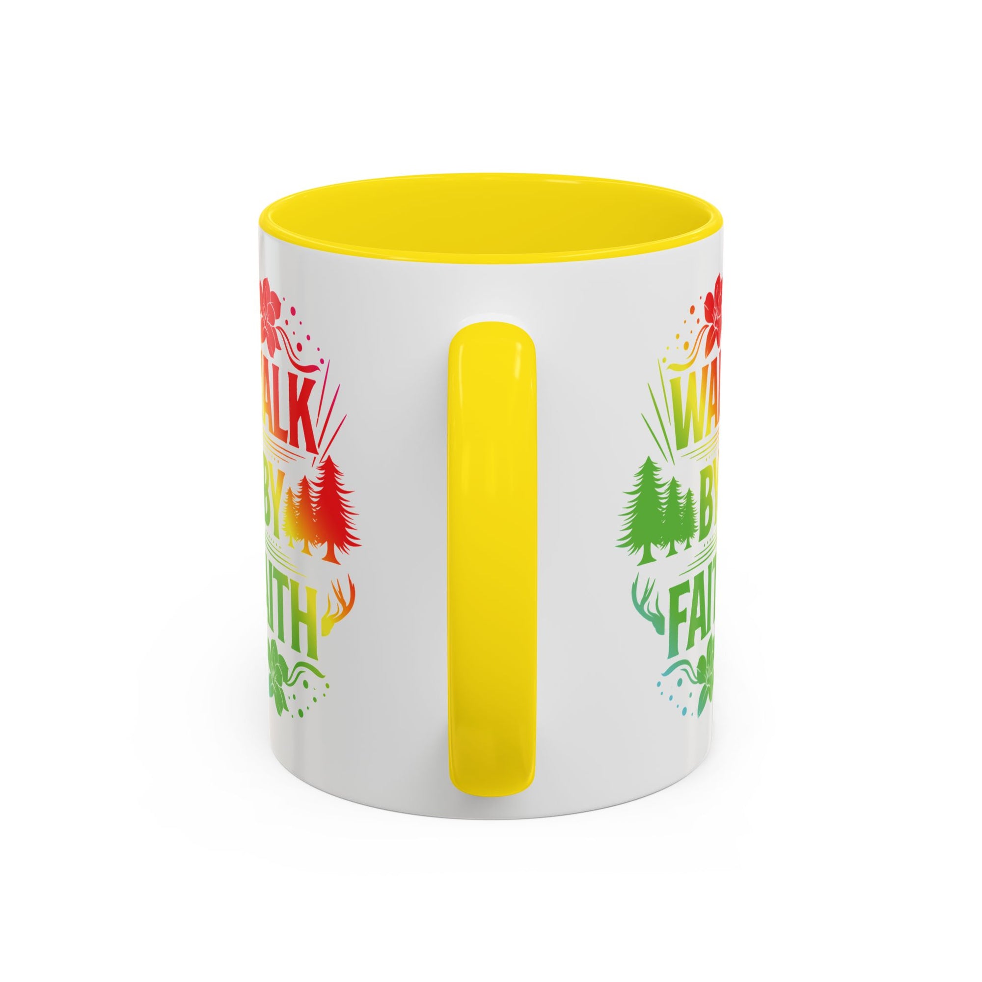 Walk by Faith Accent Coffee Mug - Inspirational Design