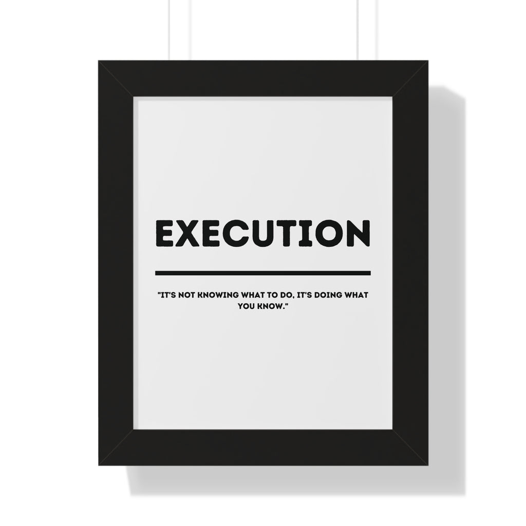 Minimalist in White (Execution) - Framed Vertical Poster